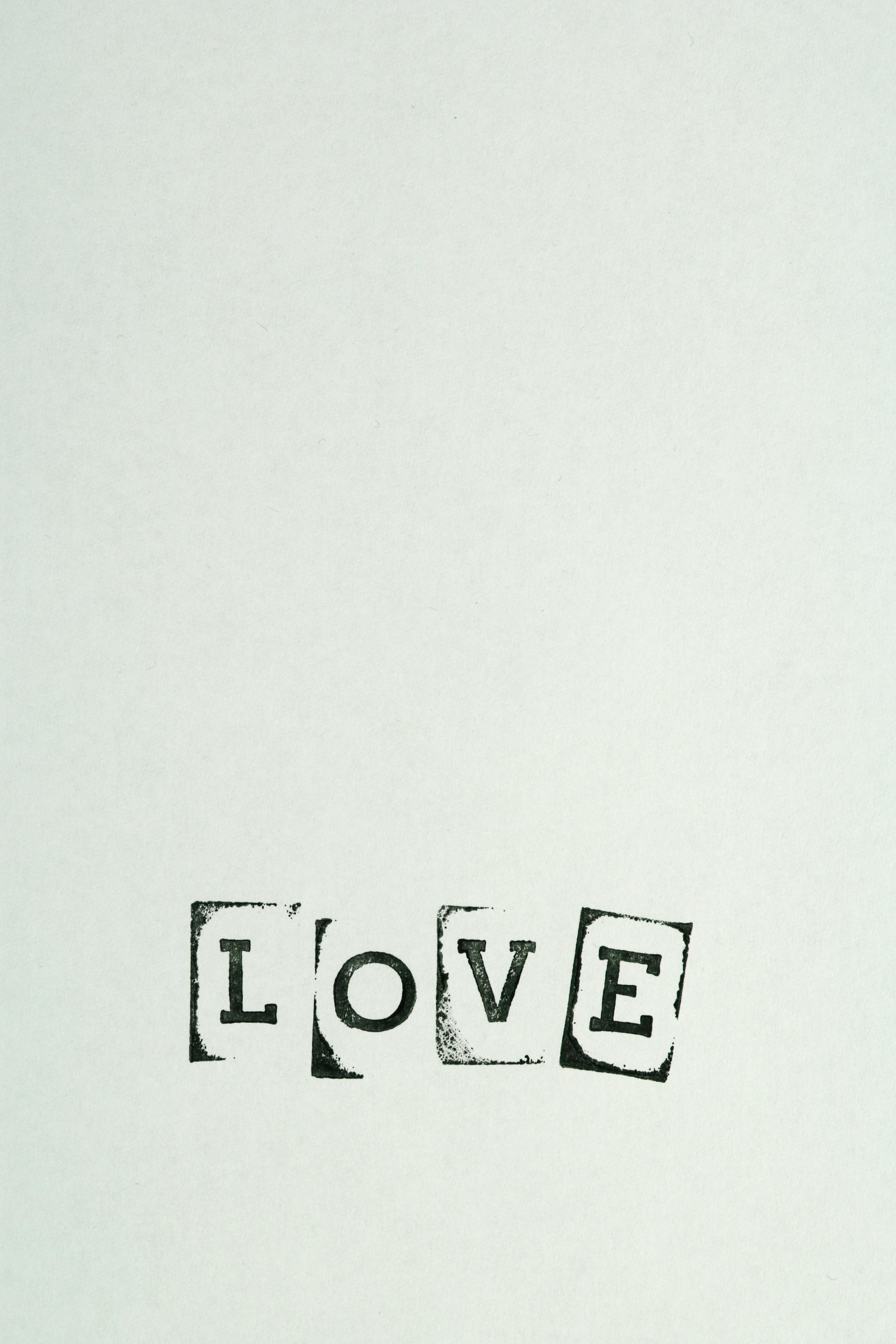 Love Text On White Background · Free