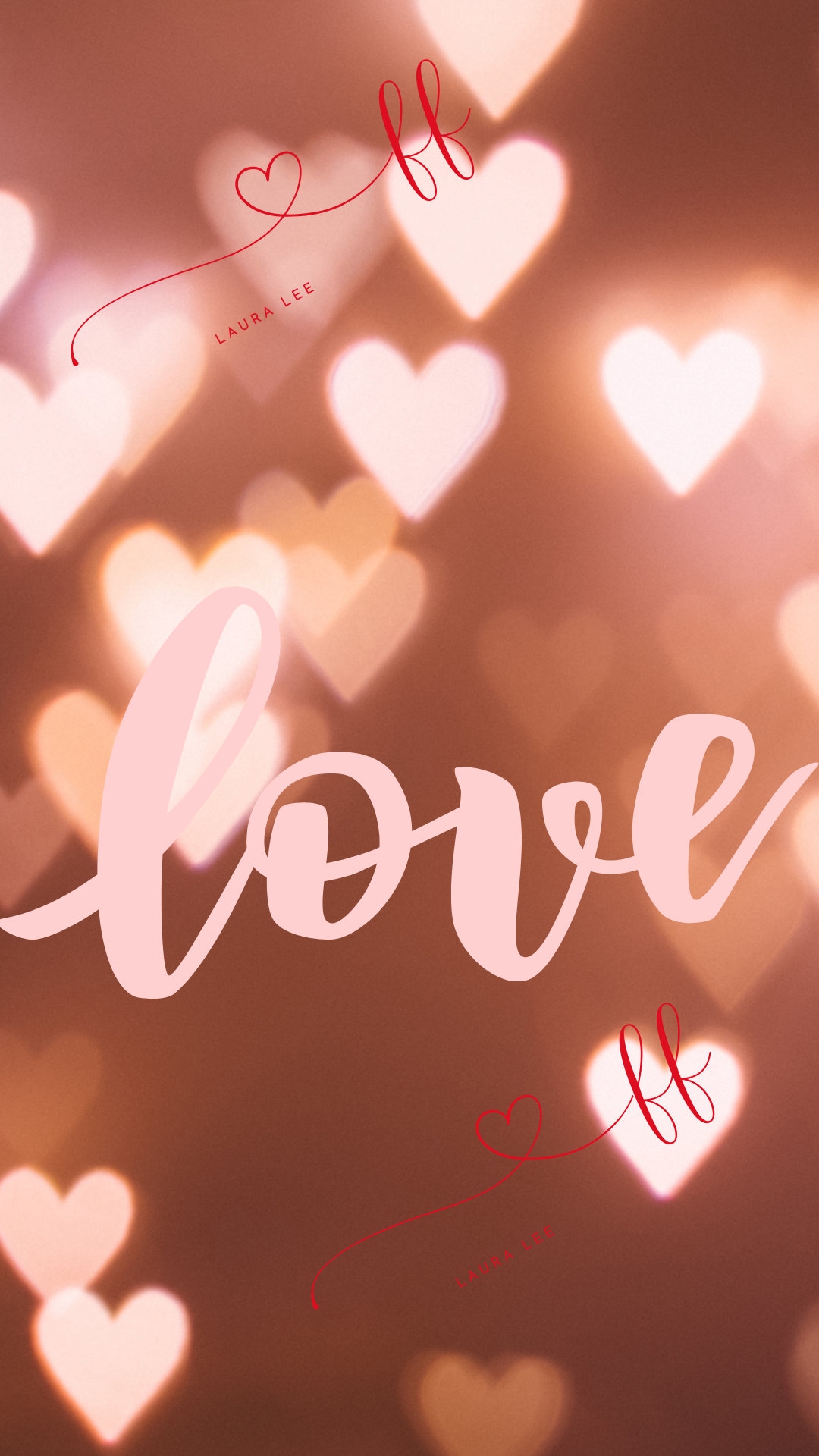 IPhone Valentine's Day LOVE Wallpaper Digital Download Pinks and Earthtones Pink Lettering, Instant Download