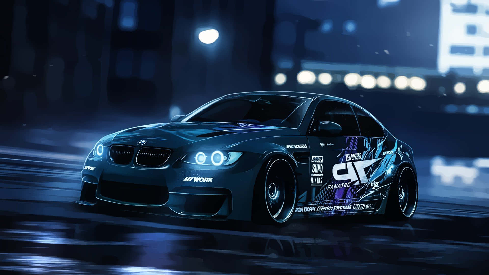 Download Iconic BMW at night Wallpaper