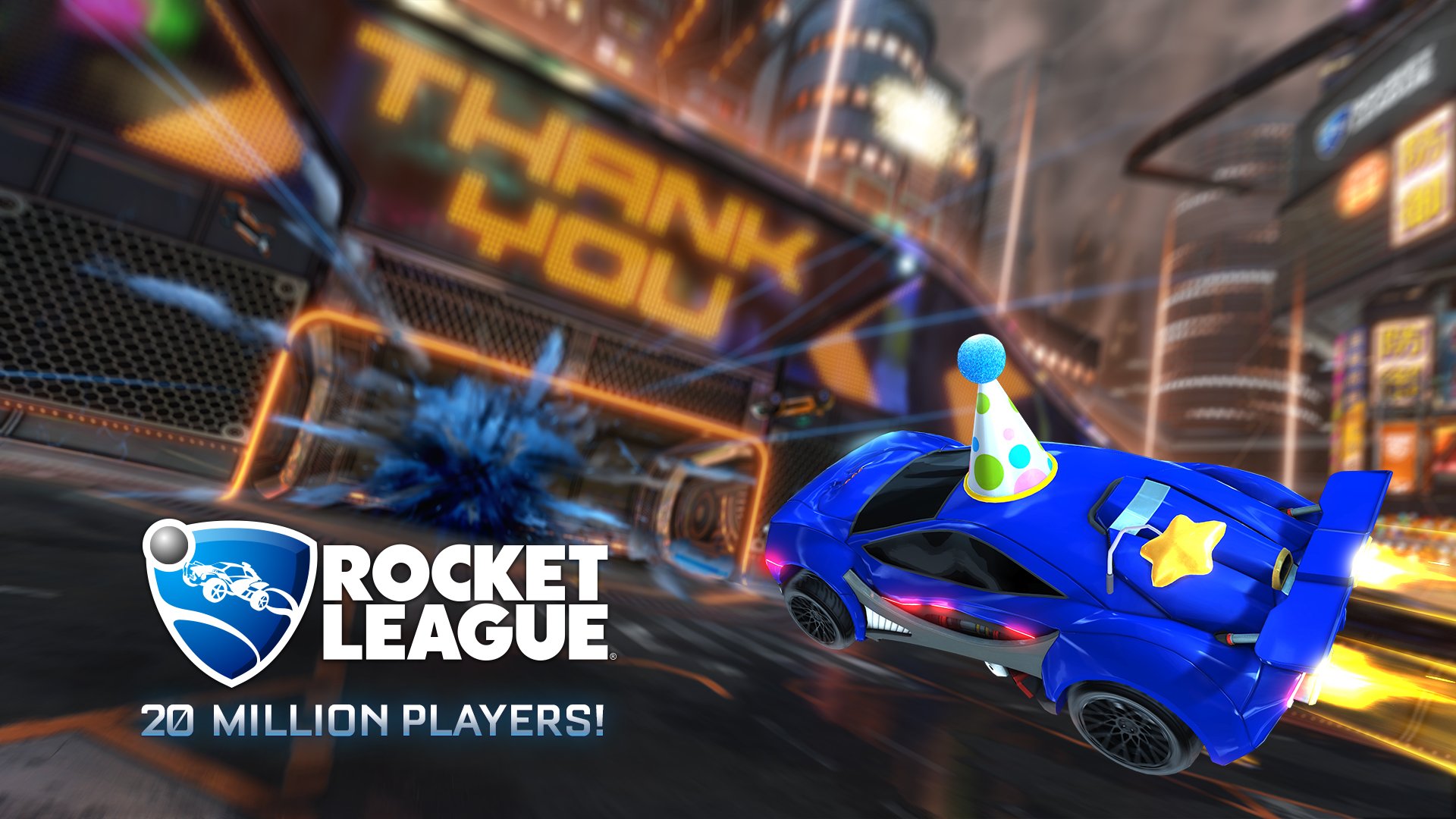 Rocket League! 20 MILLION players for Rocket League! Thank you to the best community ever! #EverybodyDance