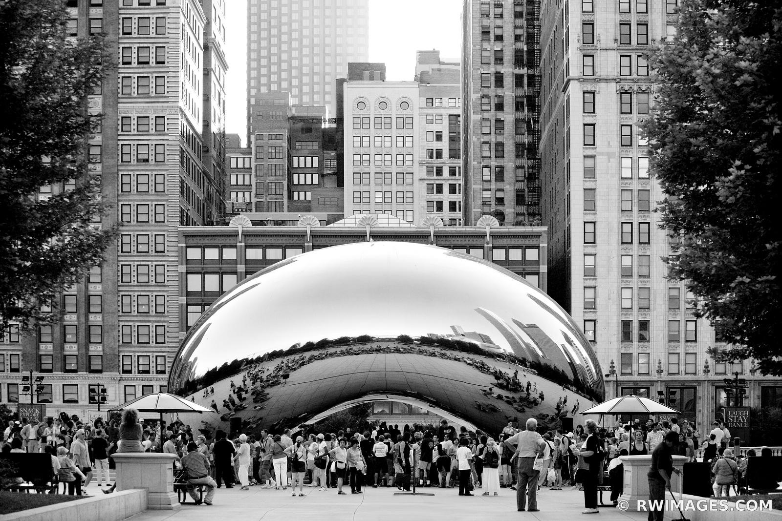 Framed Photo Print Picture of CLOUD GATE THE BEAN CHICAGO ILLINOIS BLACK AND WHITE Print Picture Image Fine Art Photography Large Framed Print Wall Decor Art Photograph High