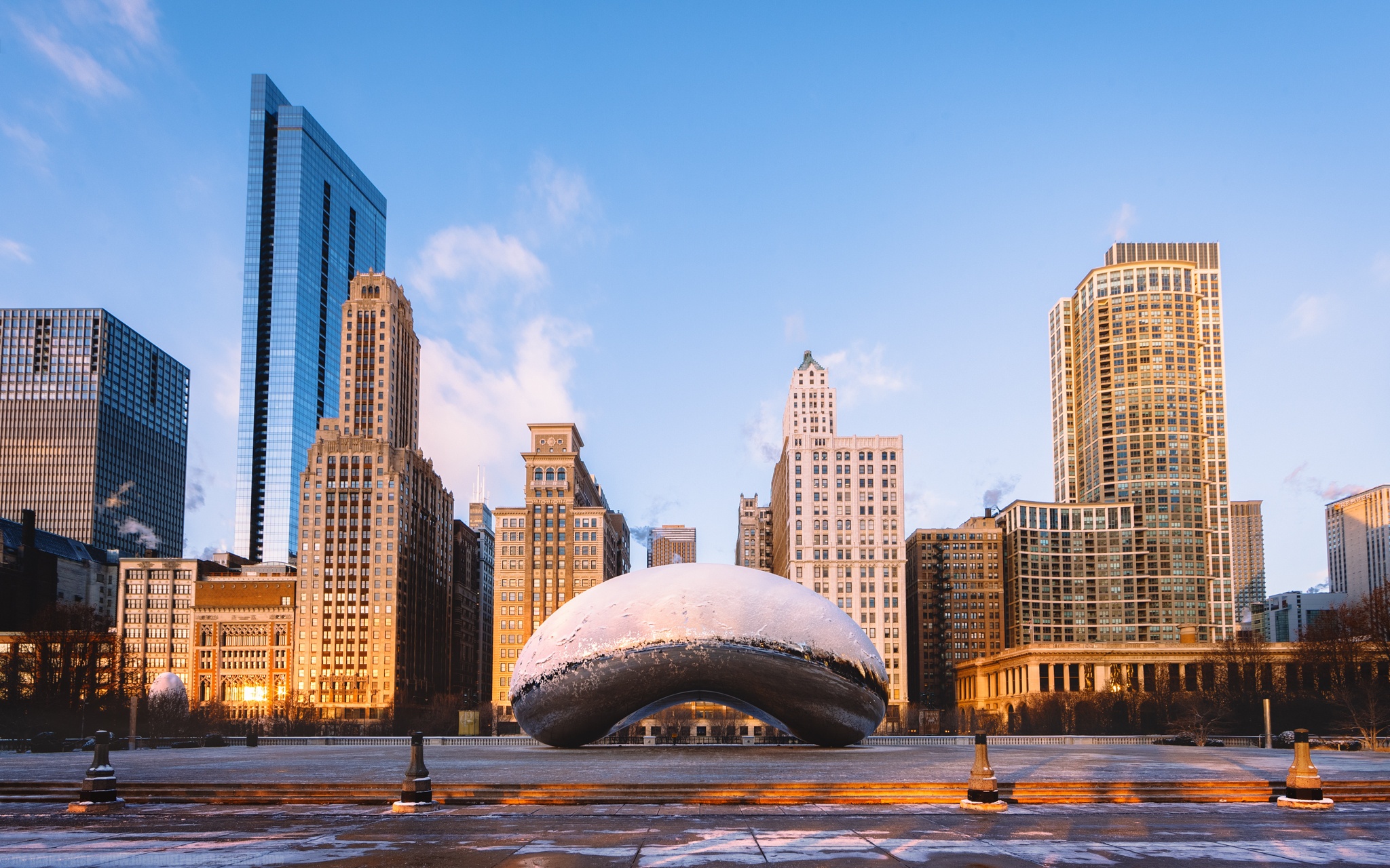 Wallpaper Chicago, Illinois, america, Cloud Gate, Frozen Bean for mobile and desktop, section город, resolution 2048x1280