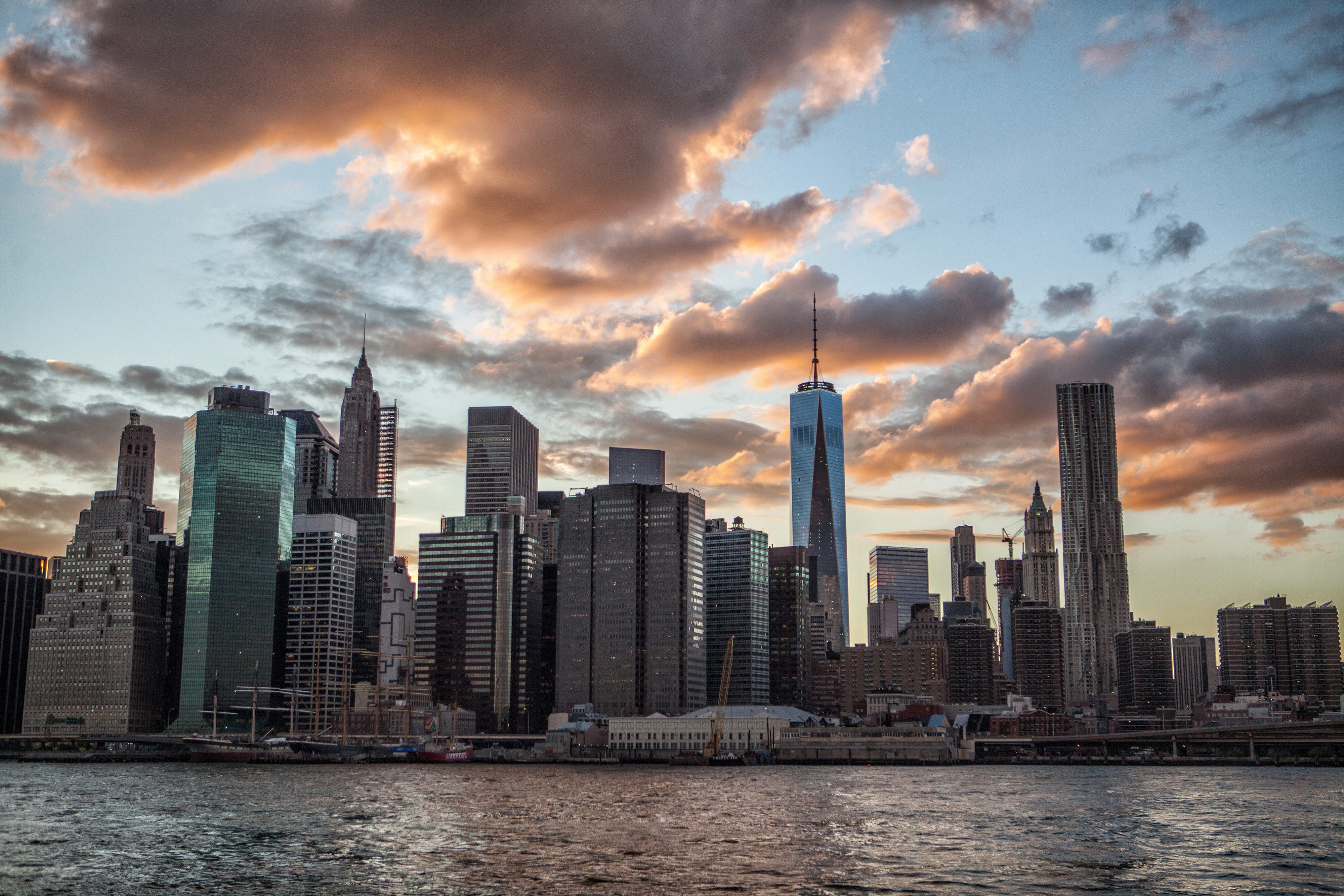 Royalty Free Photo: This Shot Was Taken In DUMBO, Brooklyn, And Features The Lower Manhattan Skyline At Sunset