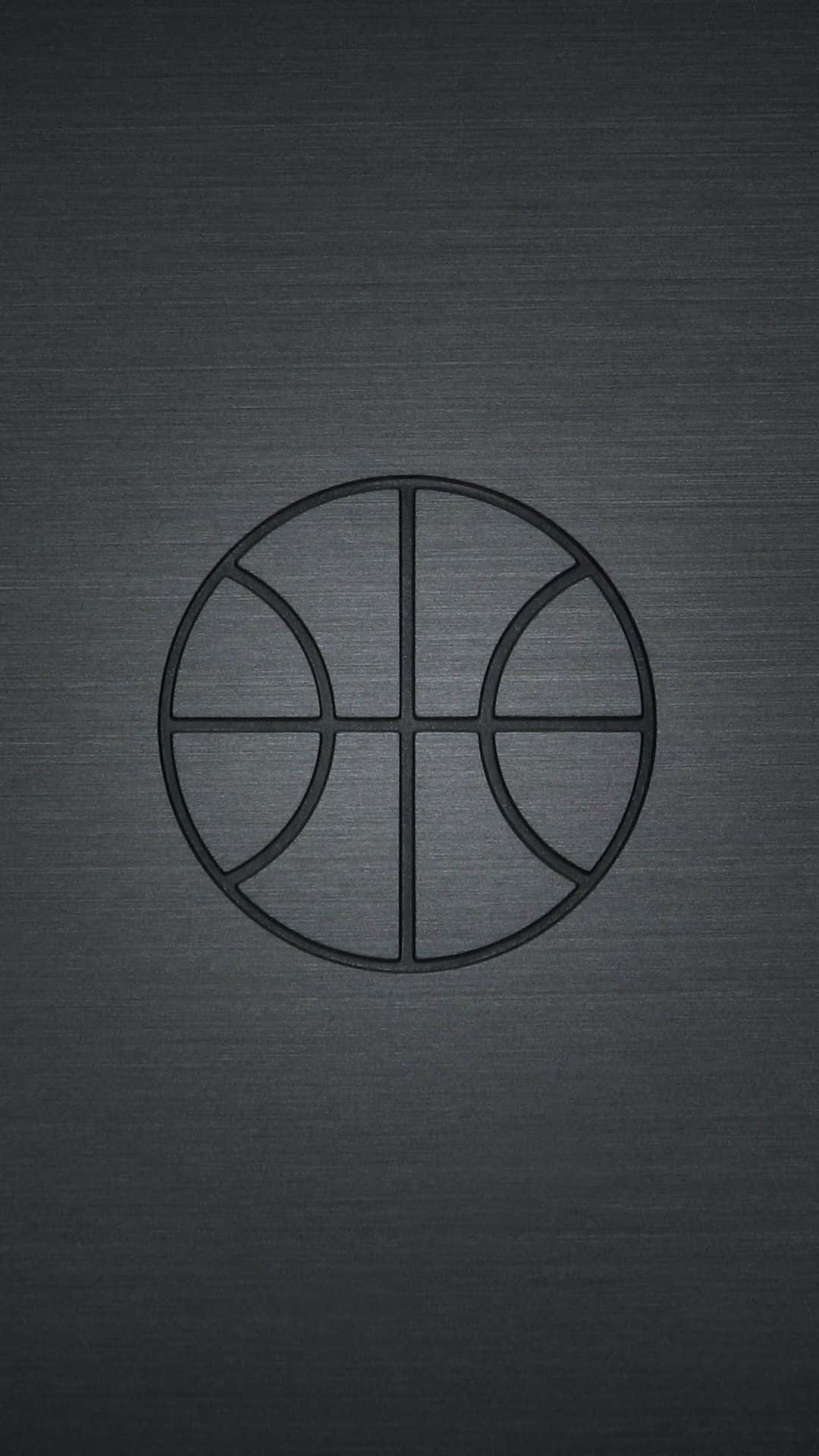 Download Logo Embedded in Black Basketball Wallpaper