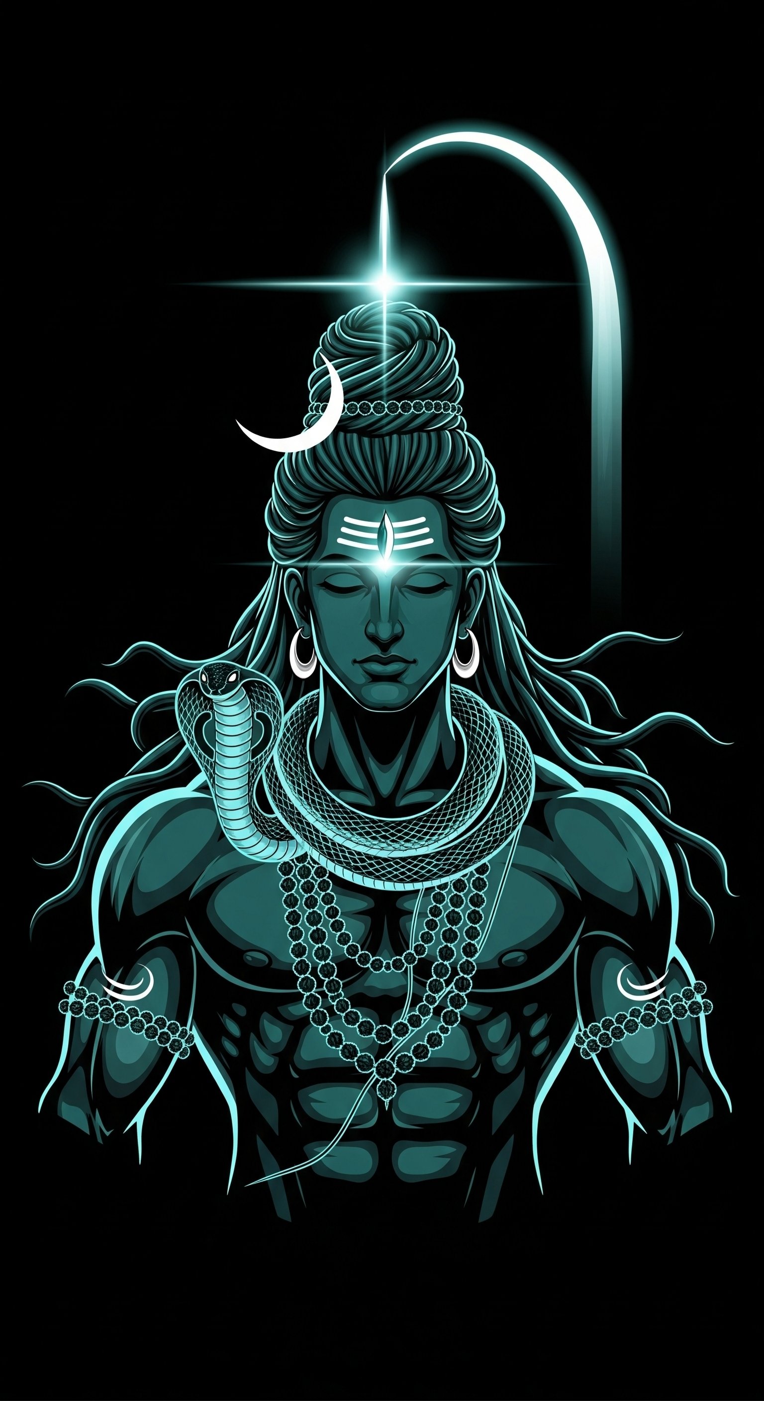 Tranquil Lord Shiva Digital Art
