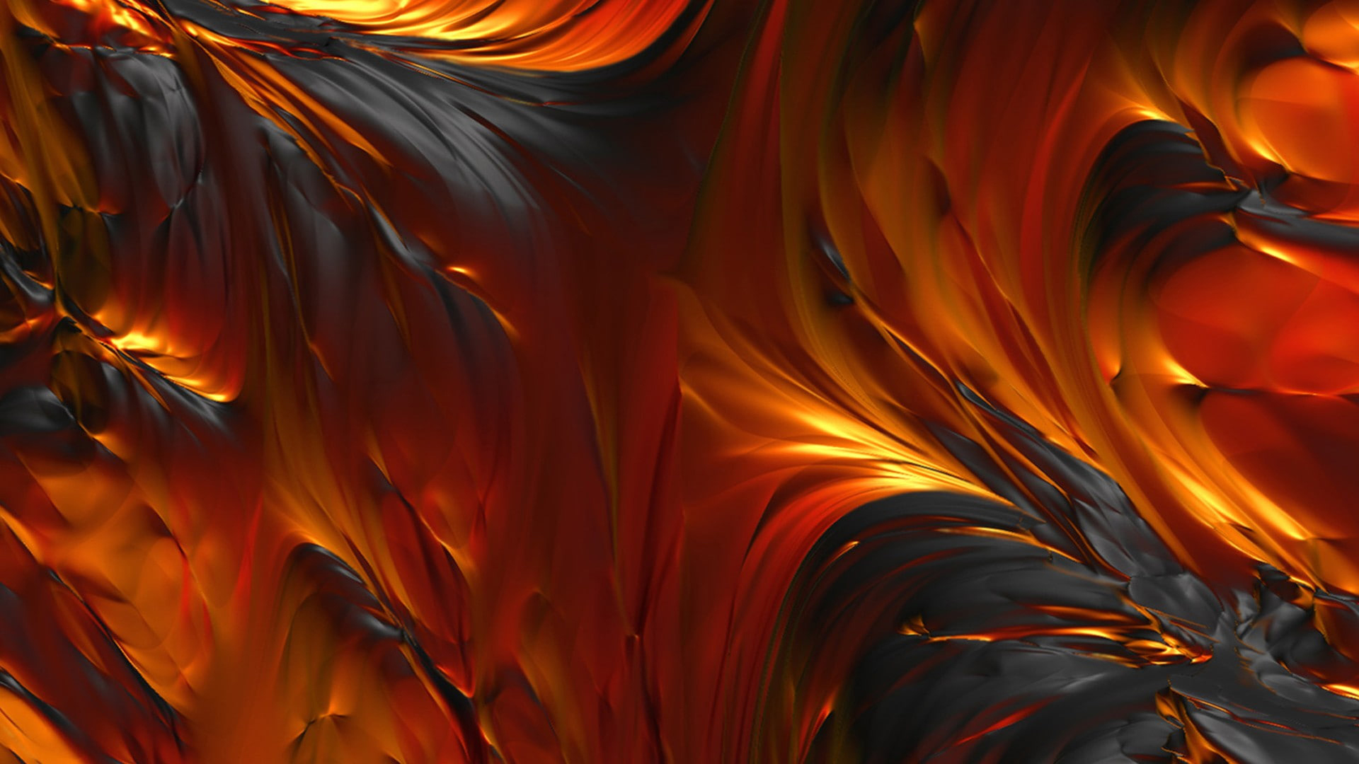 Orange Yellow Black Lava HD Abstract Wallpaper