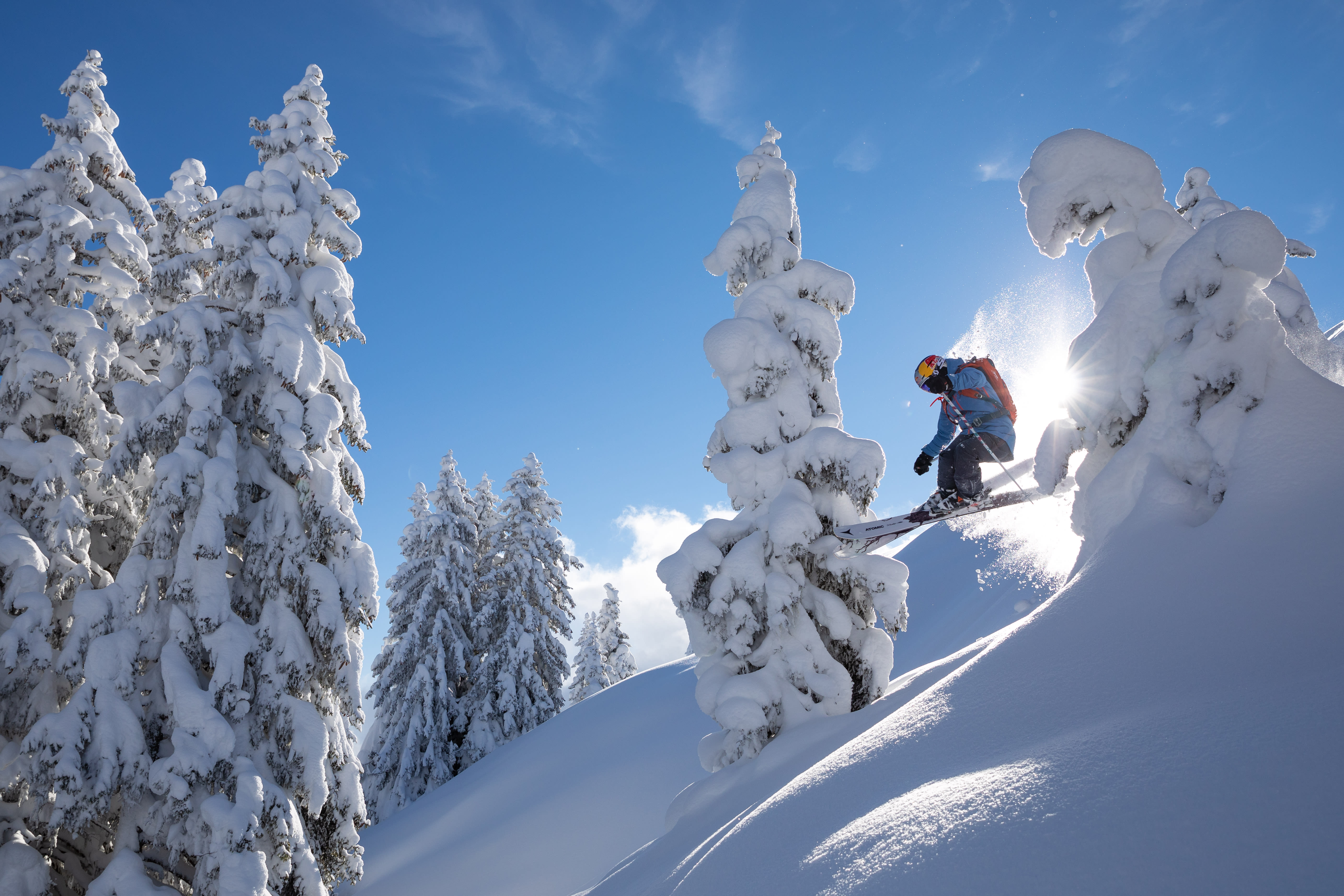 Master powder skiing