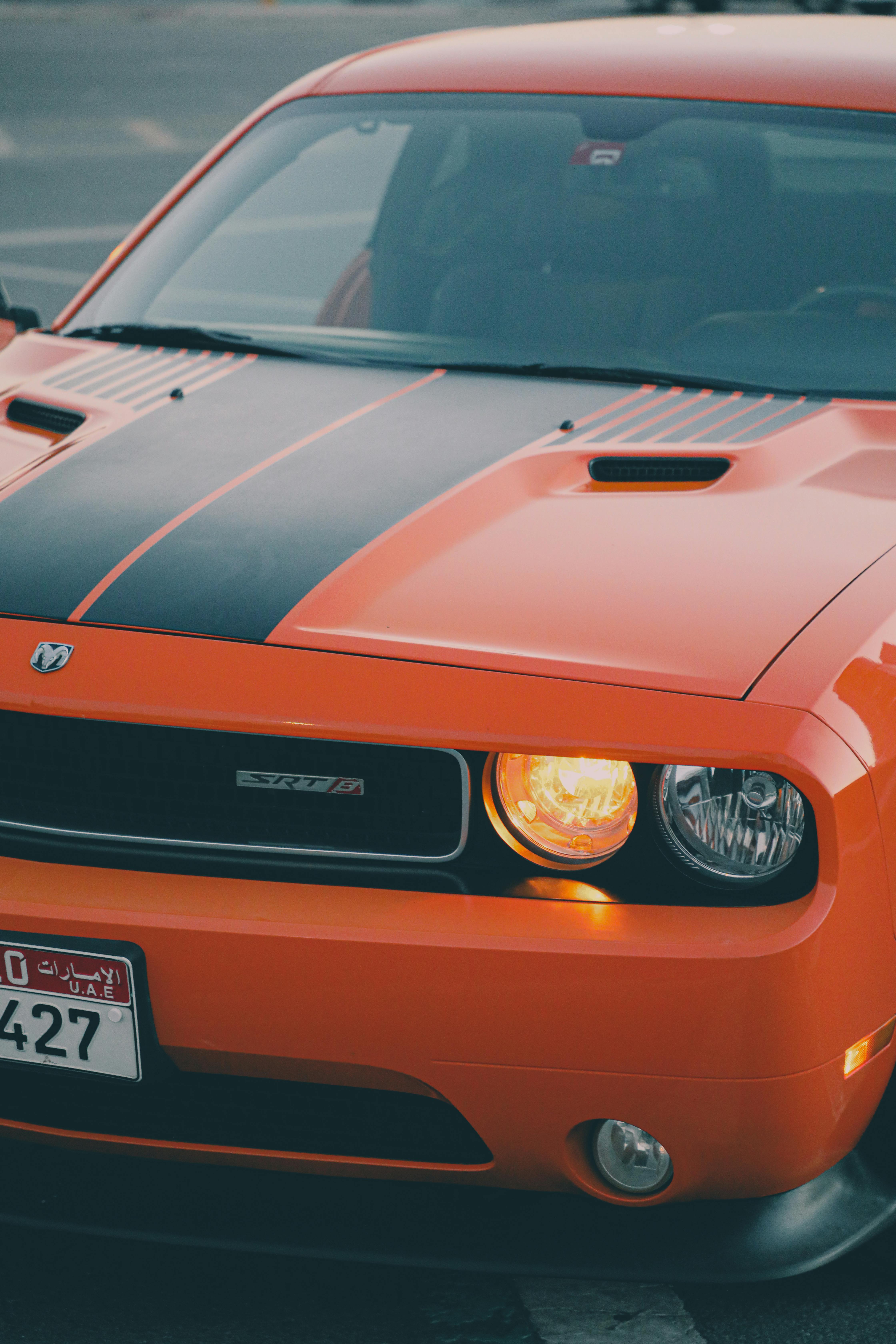 Close Up Of Dodge Challenger In Benghazi Sunset · Free