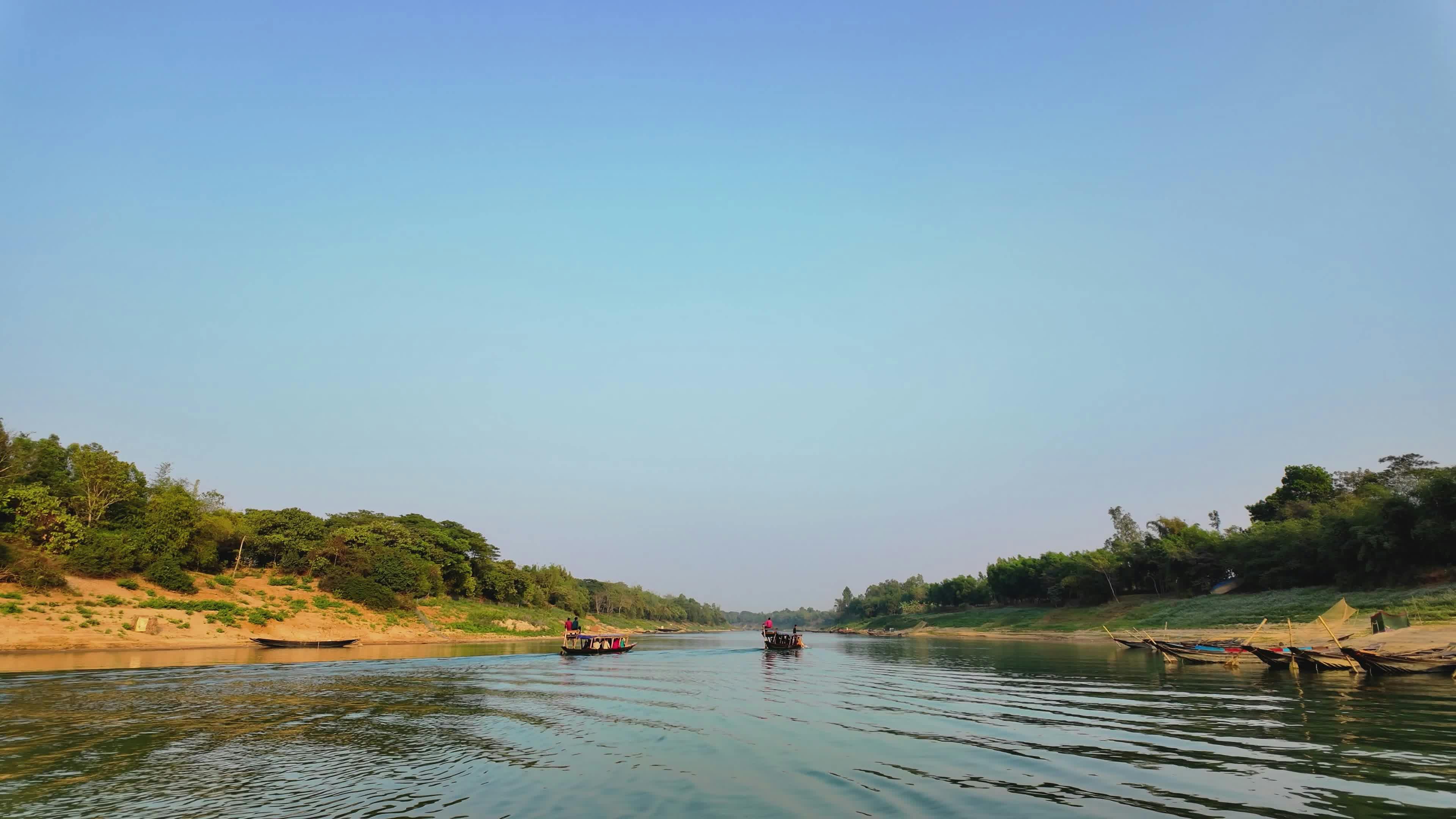 Scenic Lalakhal River In Sylhet, Bangladesh Free Stock Video Footage, Royalty Free 4K & HD Video Clip