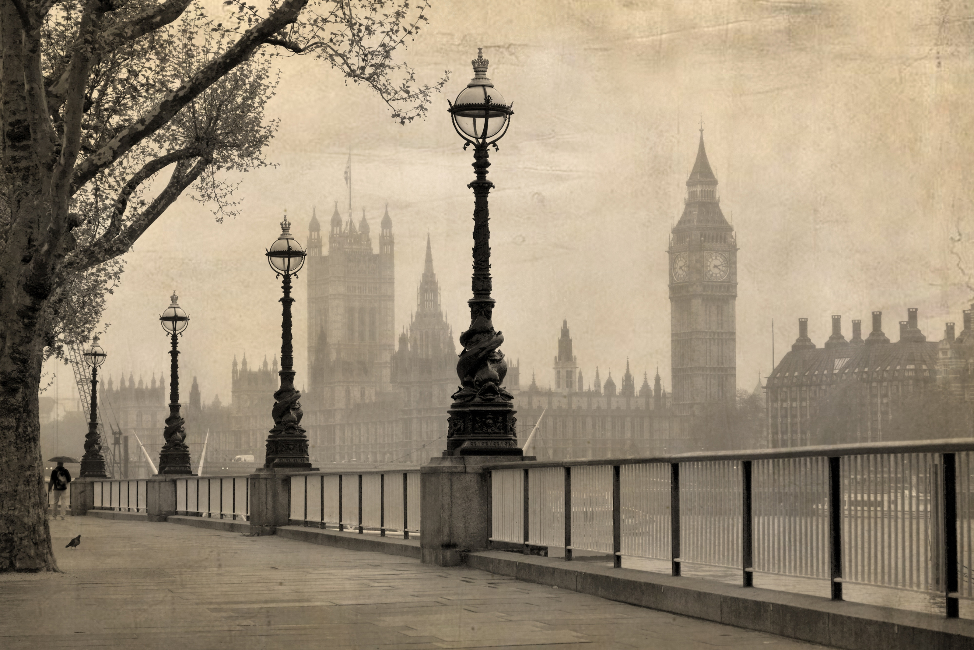 Vintage View of Big Ben in London Wall Mural