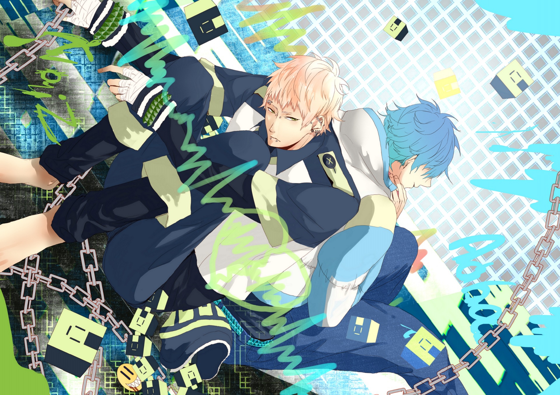 Wallpaper DRAMAtical Murder, Nitro CHiRAL, Pixiv, Seragaki Aoba, Noiz (DMMd), Usagimodoki for mobile and desktop, section сёнэн, resolution 1920x1357