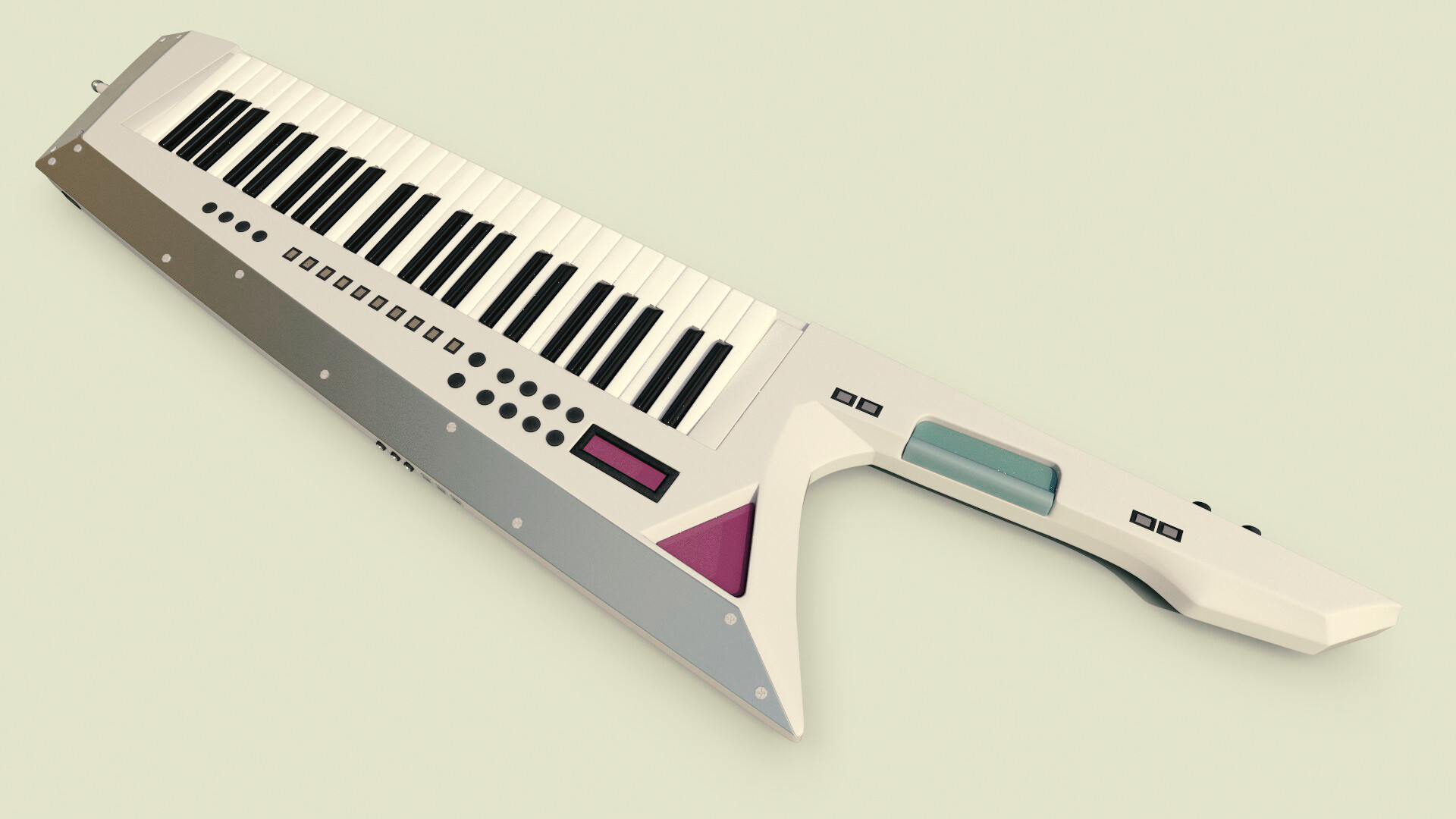 keytar Musical instruments full detail low poly and high poly