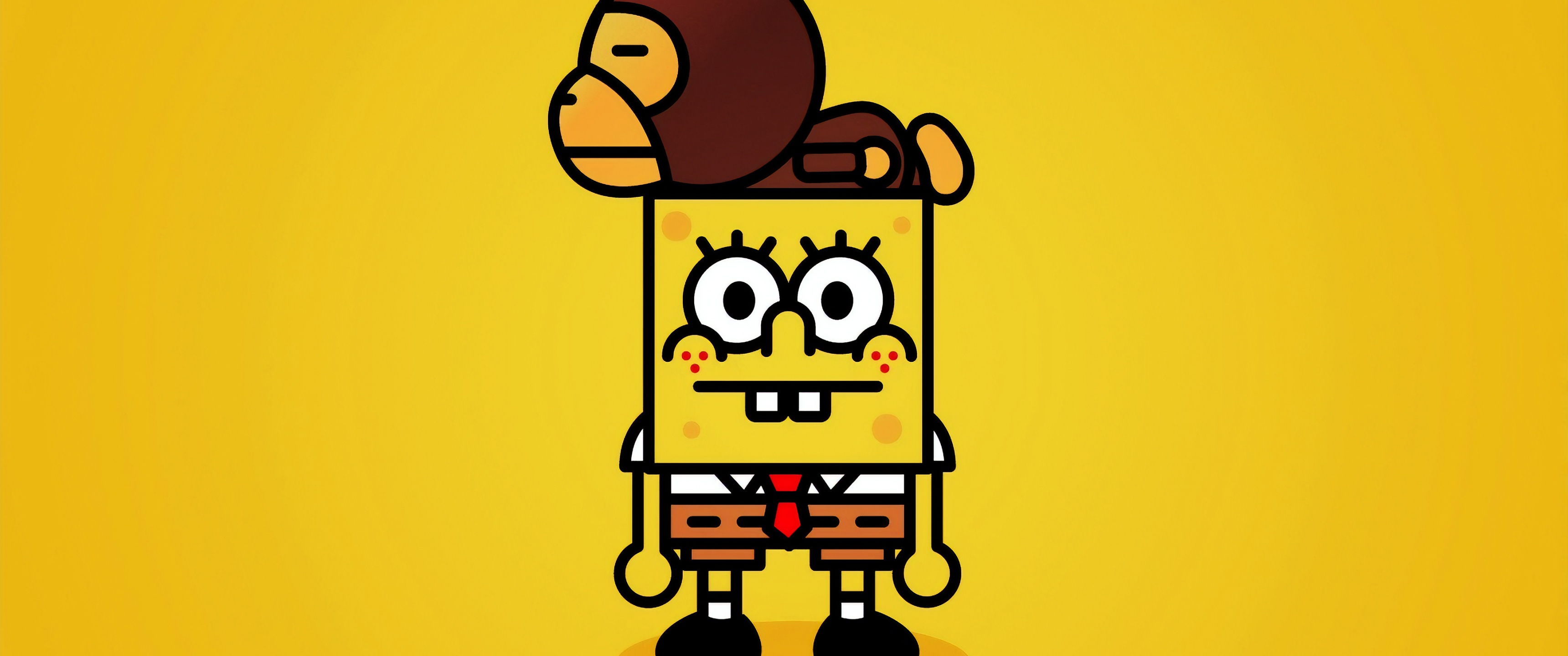 SpongeBob SquarePants Wallpaper 4K, Monkey