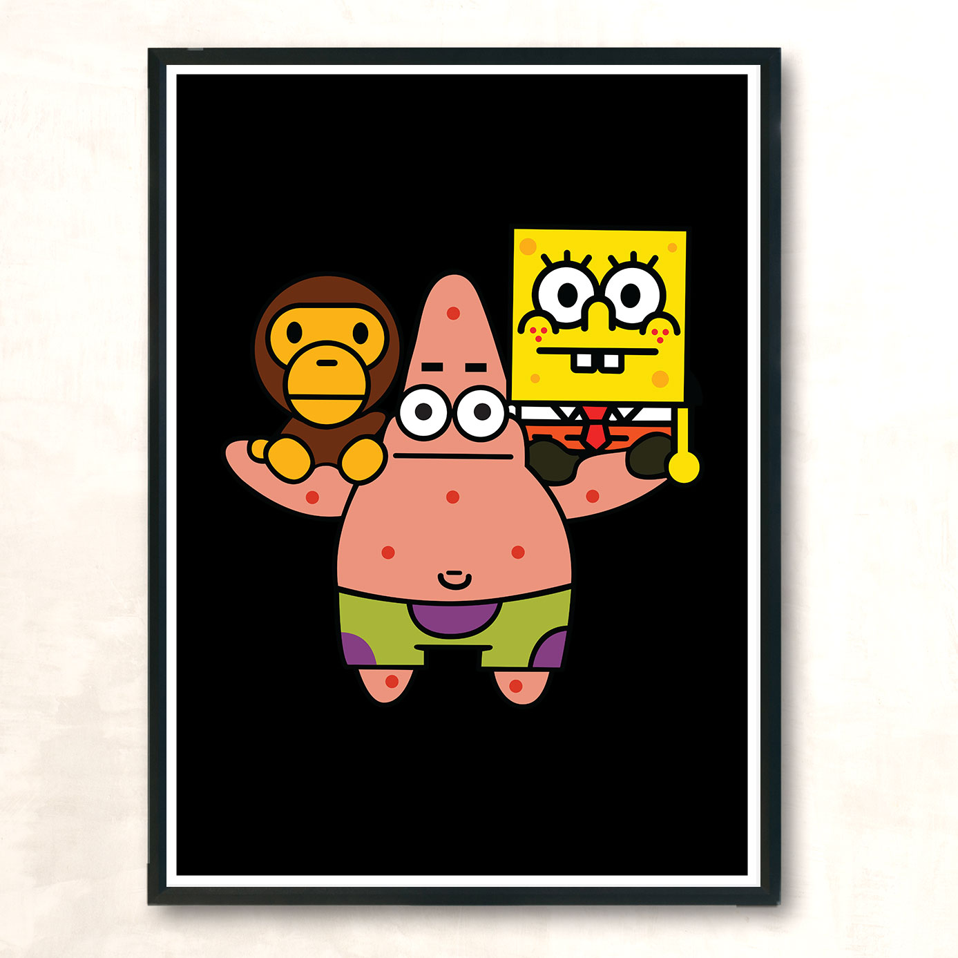 Baby Milo Bape X Spongebob Rare Vintage Wall Poster