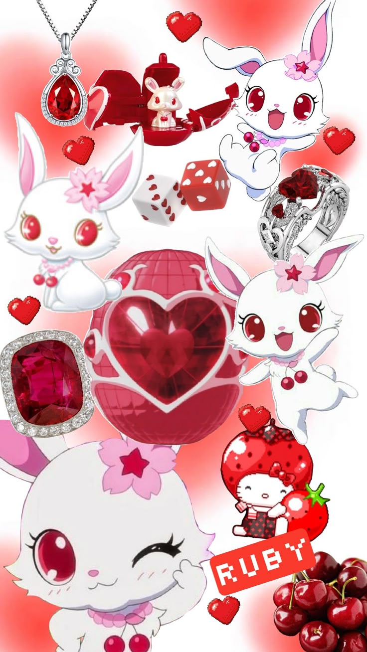 Jewelpet Ruby Wallpaper #jewelpet #cute #cuteaestethic #wallpaper #red #white