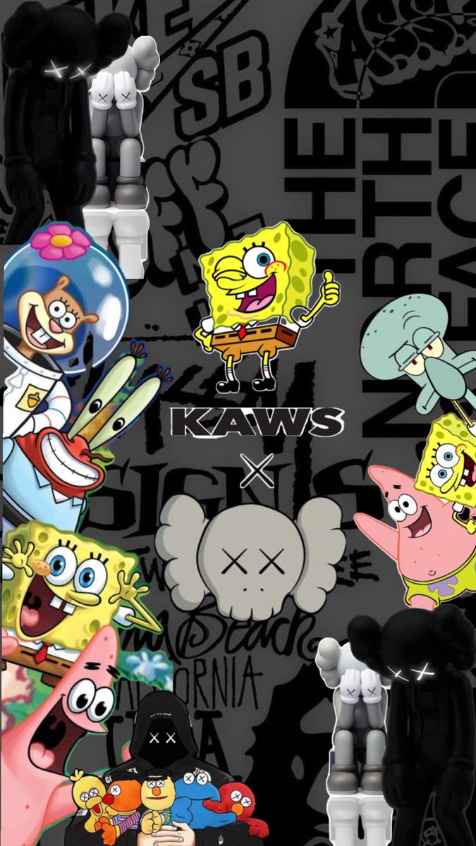 Kaws X spongebob. Pretty wallpaper ipad, Pretty wallpaper iphone, Cute wallpaper for ipad