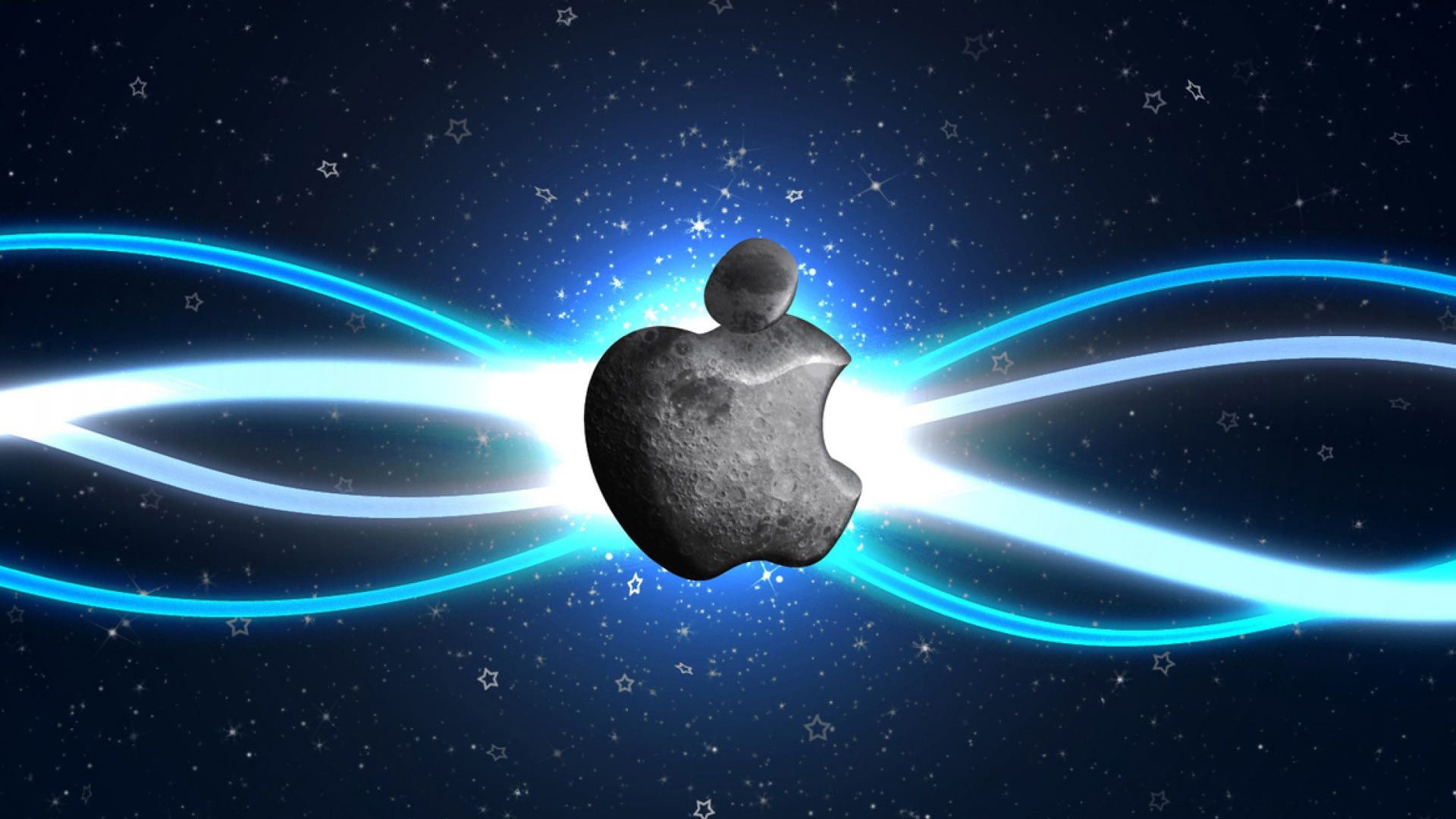 Apple In Space Background Technology HD MacBook Wallpaper