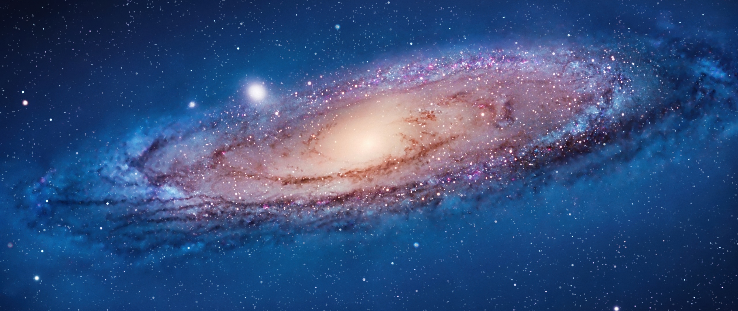 OS X Lion Wallpaper 4K, Andromeda galaxy, 5K, Mac OS X