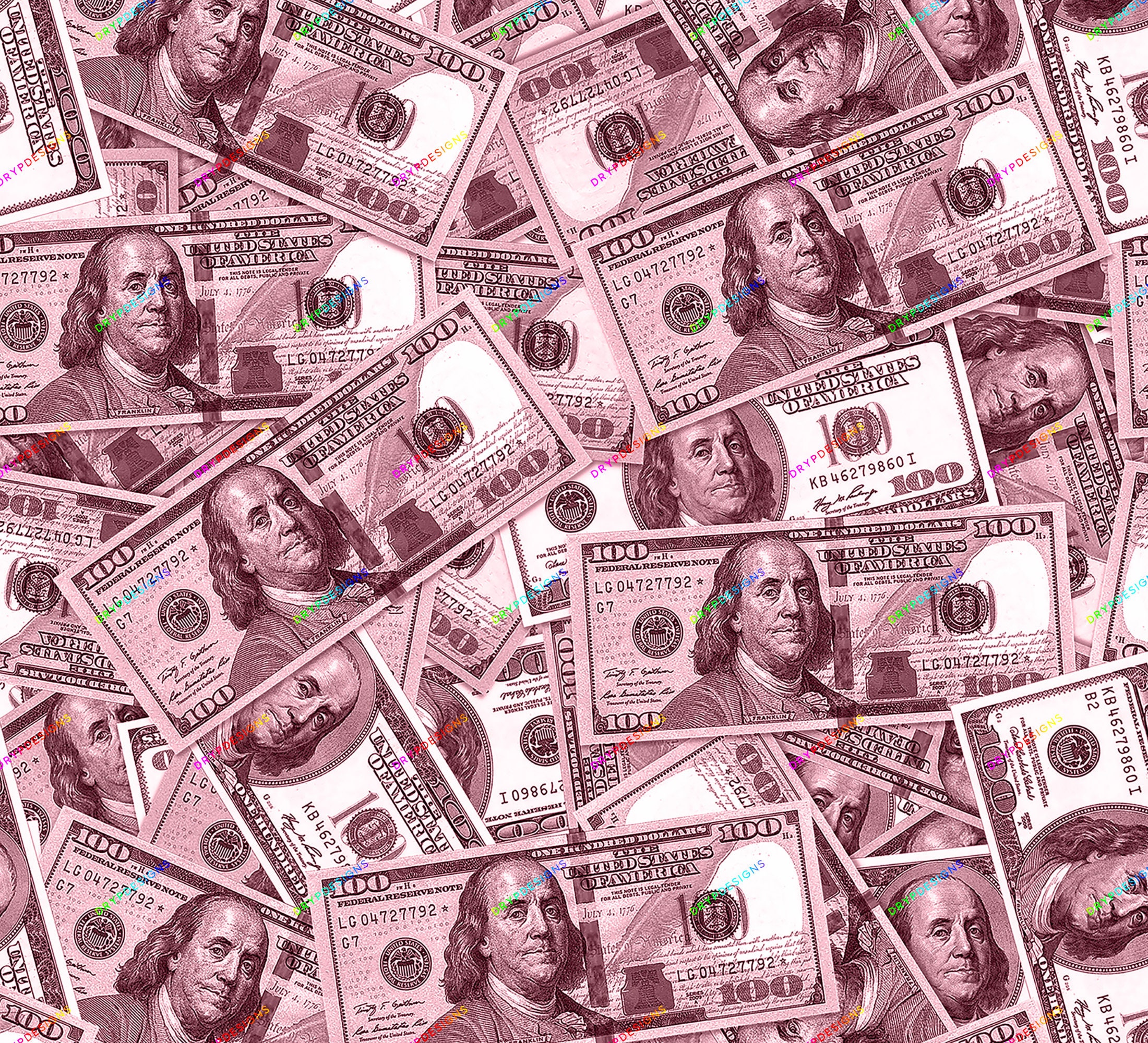 Blush Pink Money Background Dollar Bills Seamless Digital Paper Cash Money Background PNG Download Files