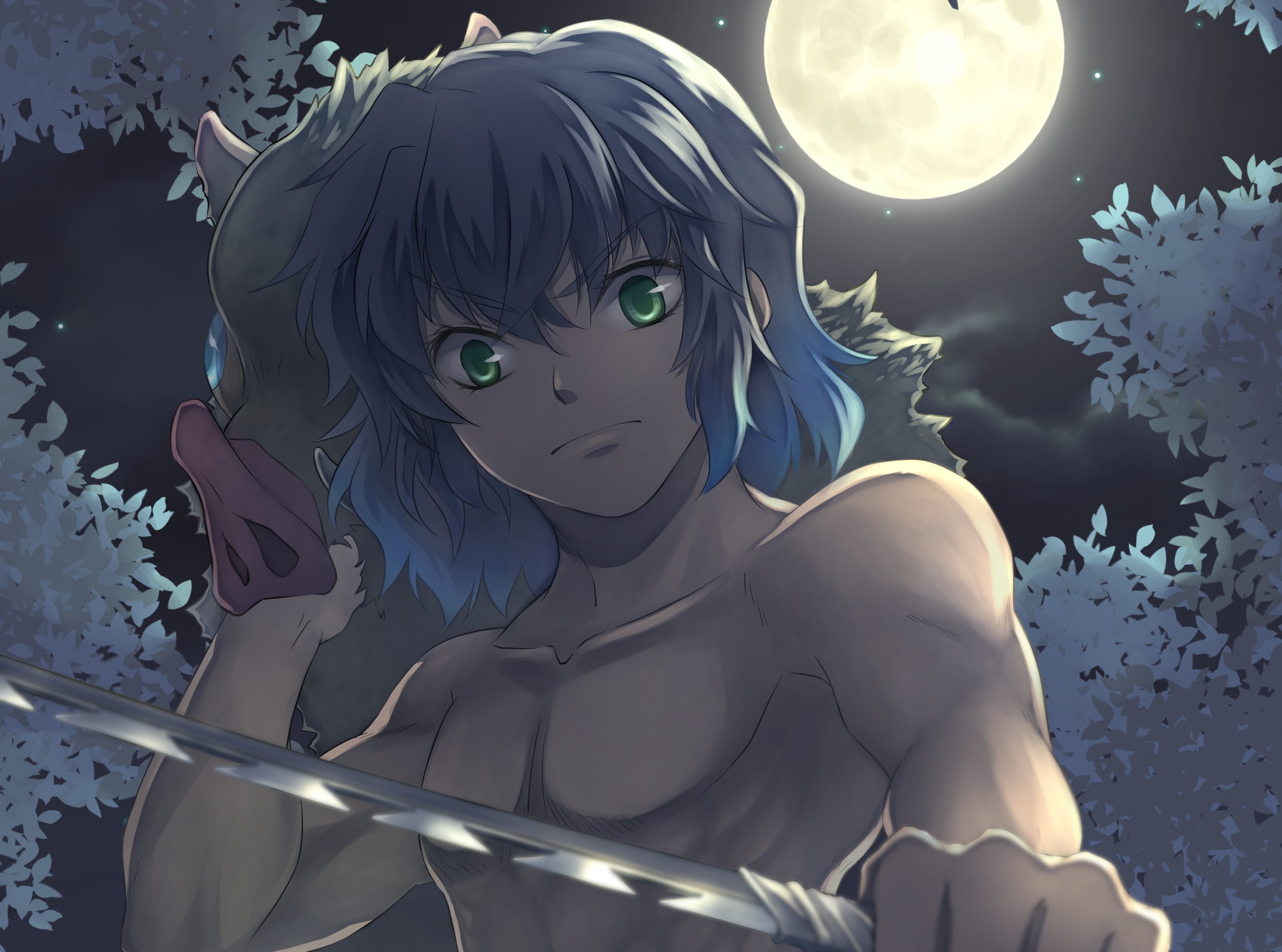Download Inosuke Hashibira Anime Demon Slayer: Kimetsu No Yaiba HD Wallpaper by いっぱい桜
