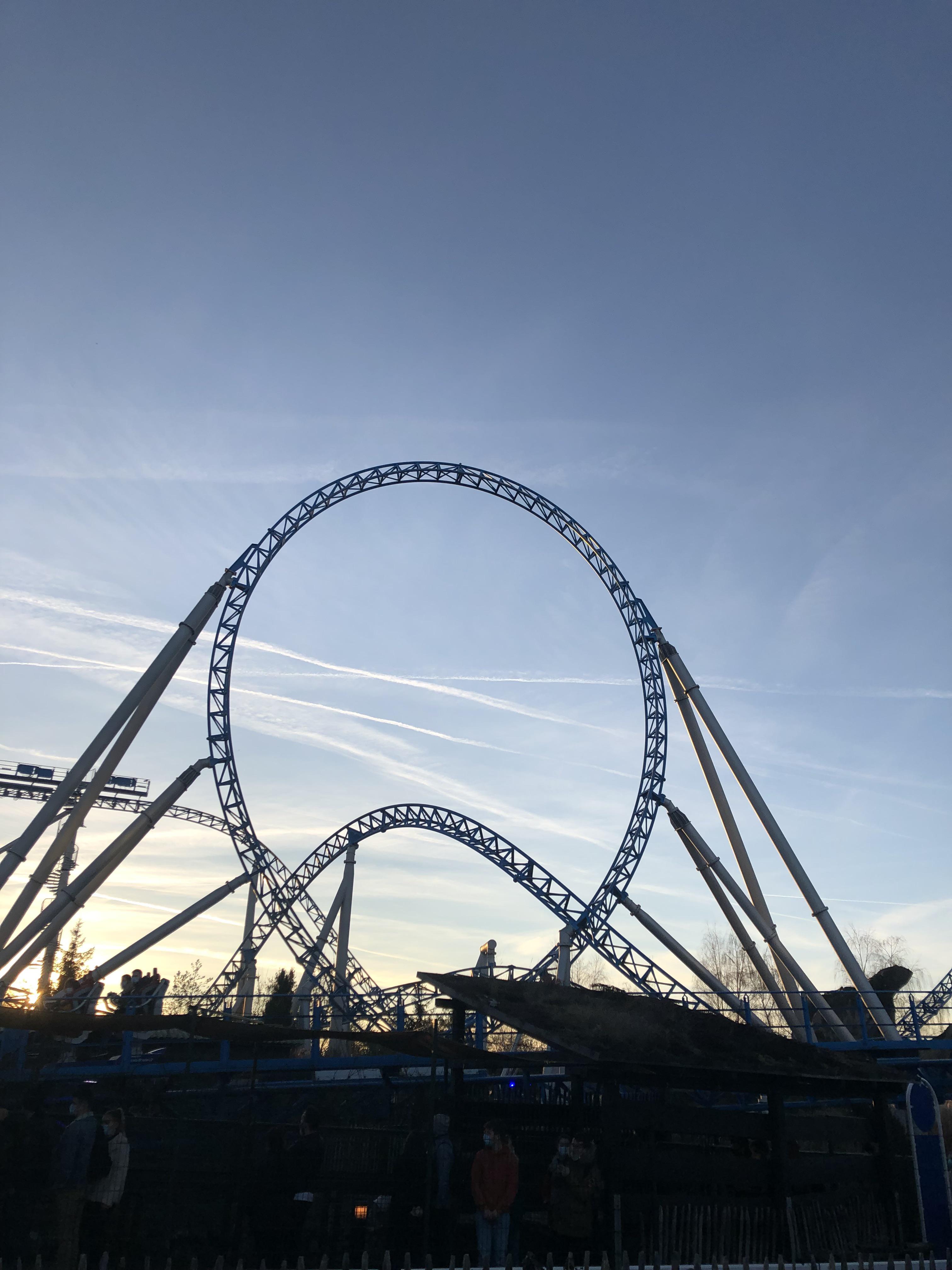 Some picture of the best roller coaster at [Europa Park]: [blue fire Megacoaster]