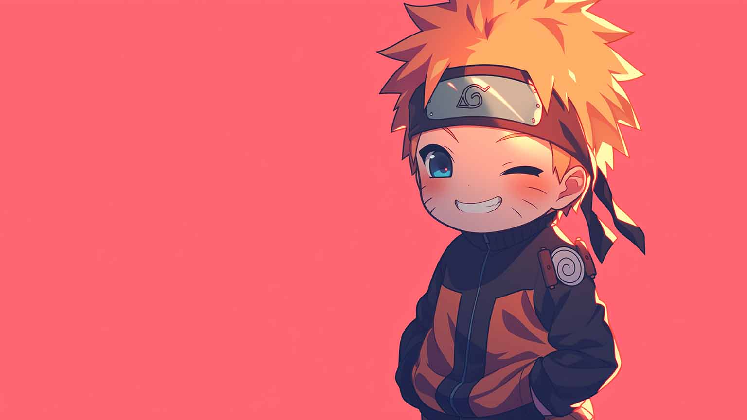 Chibi Naruto Smiling Brightly Desktop Wallpaper
