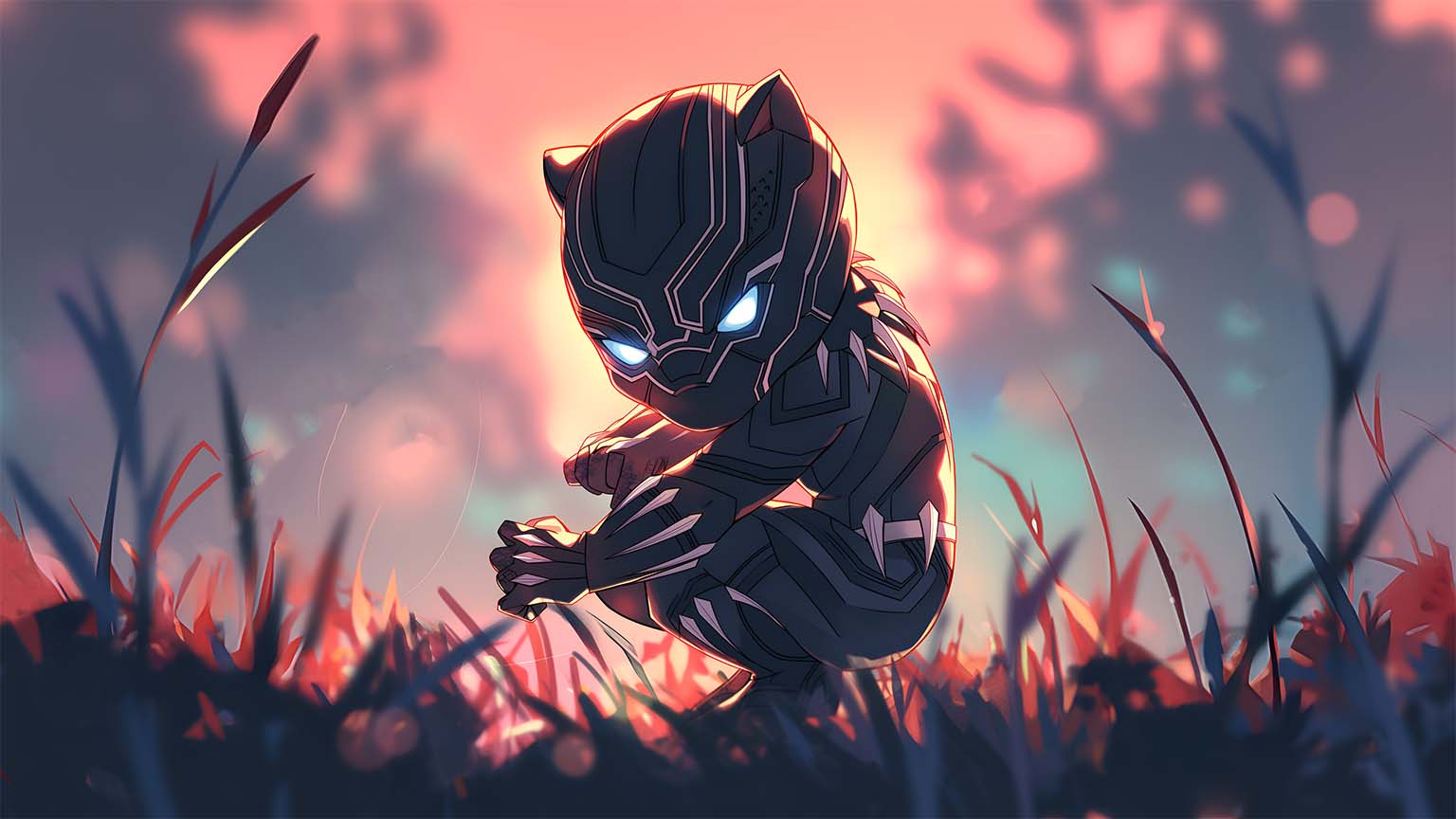 Chibi Black Panther Cute Marvel Desktop Wallpaper
