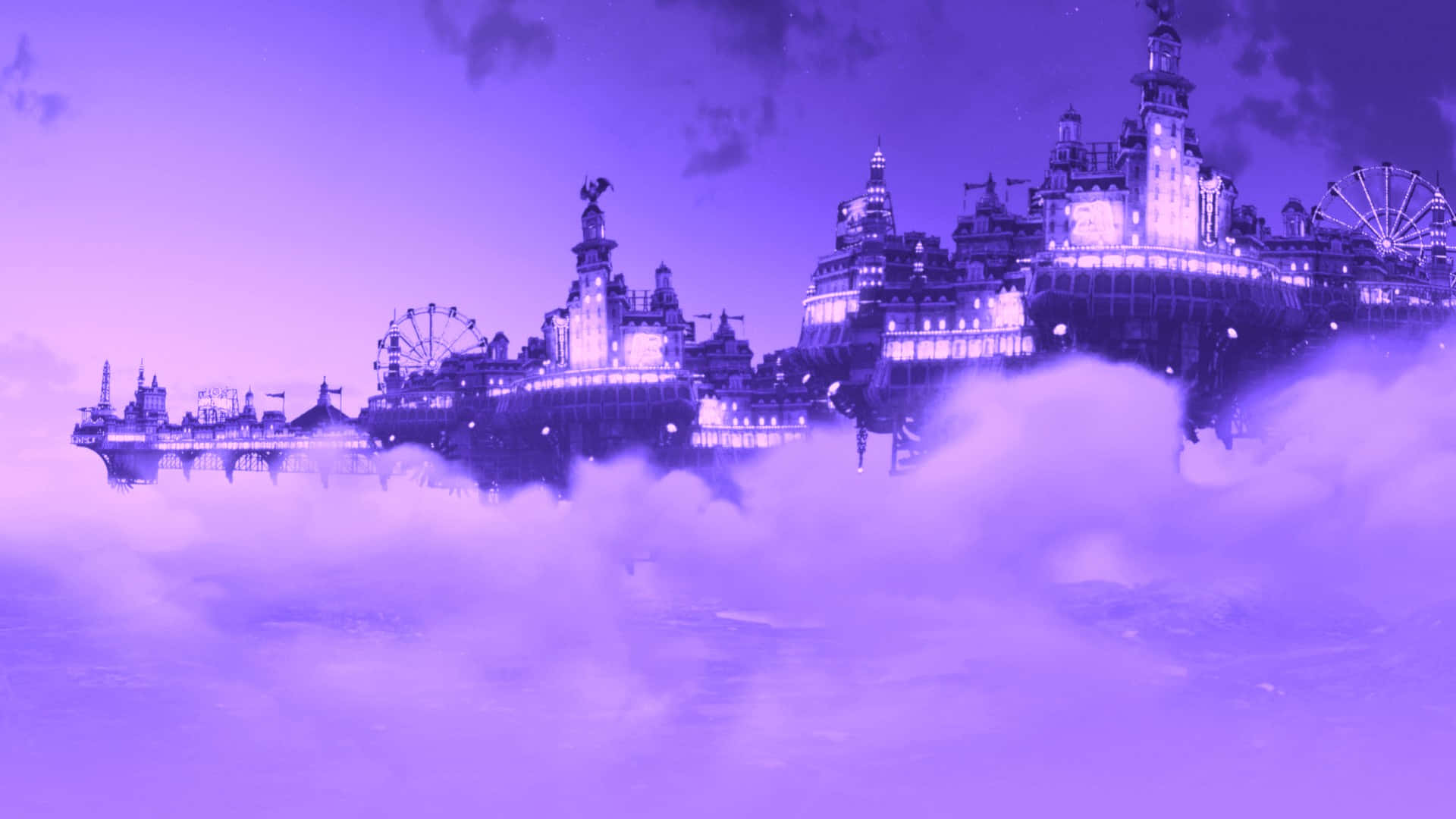Download A Purple Castle With A Castle In The Clouds