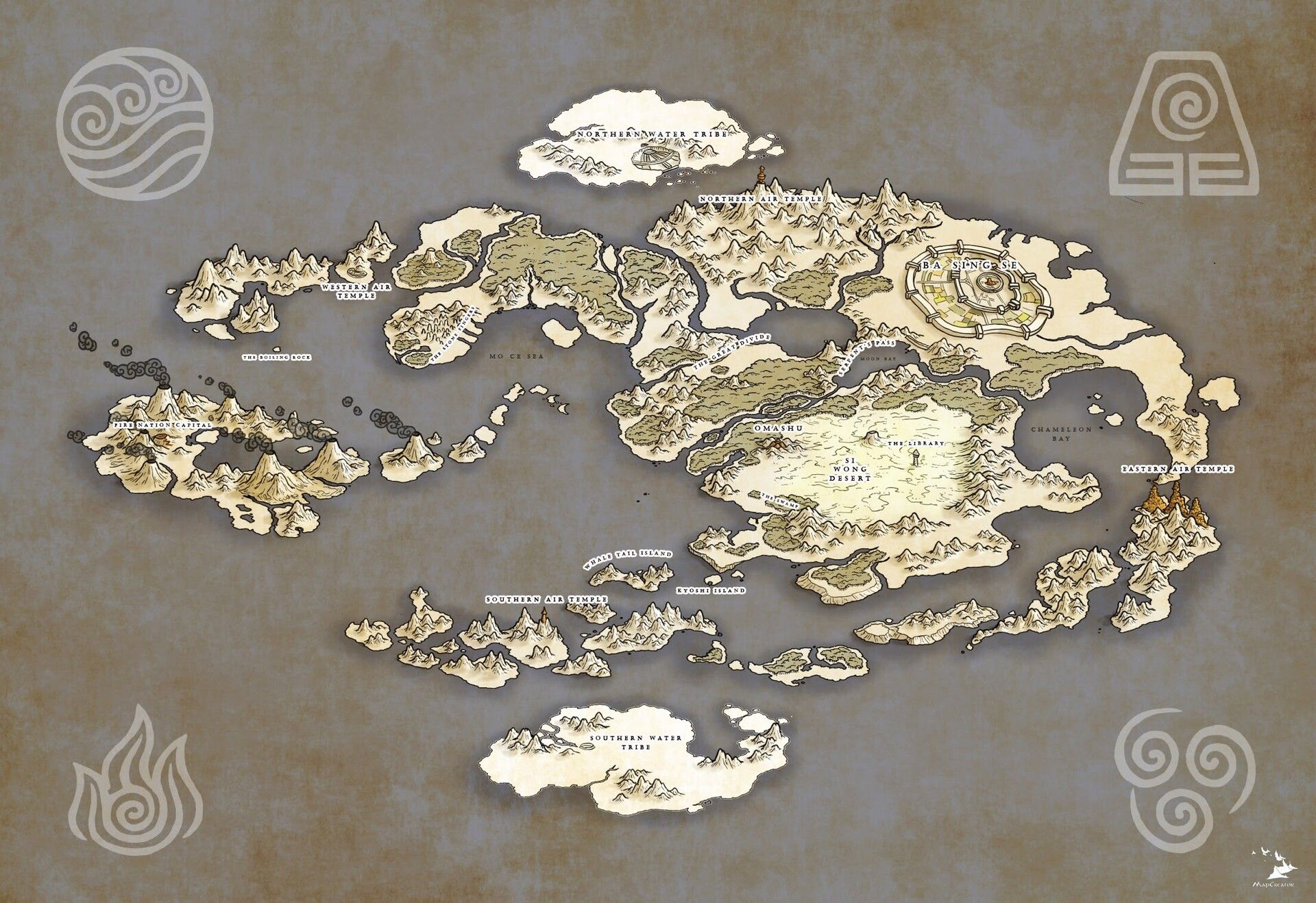 Avatar the Last Airbender World Map, James Nalepa