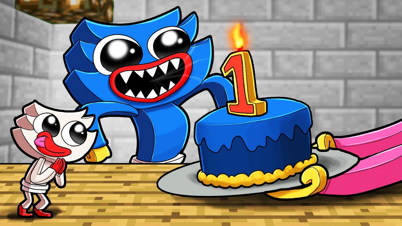 Baby Huggy Wuggy 1 YEAR OLD Birthday! (Minecraft)