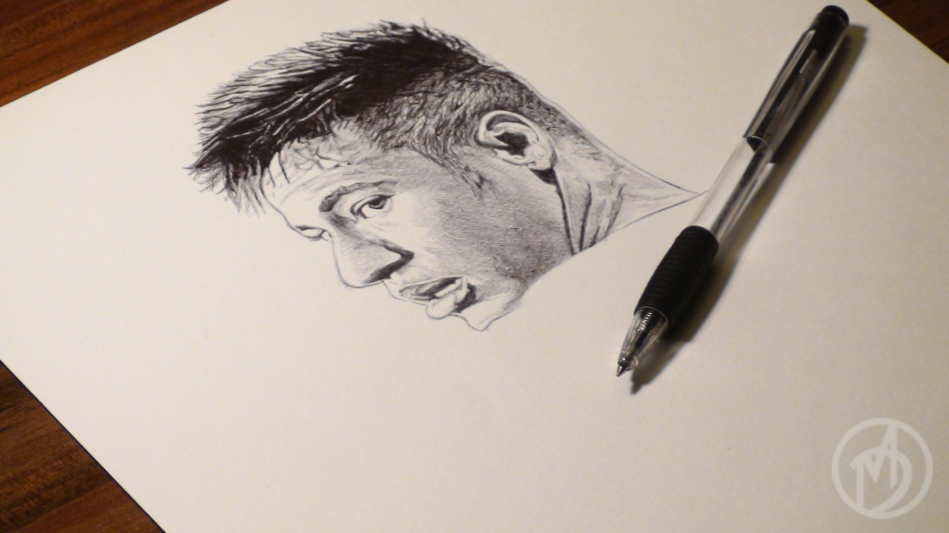 Neymar Junior Ballpoint Pen Drawing. Image - Behance