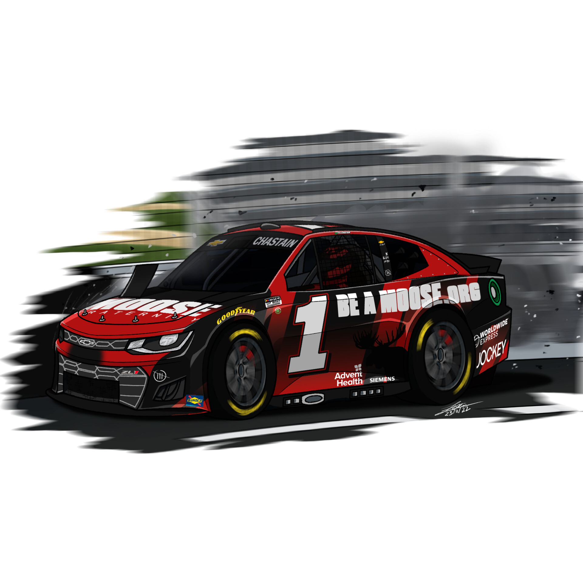 Ross Chastain Wall Ride Drawing