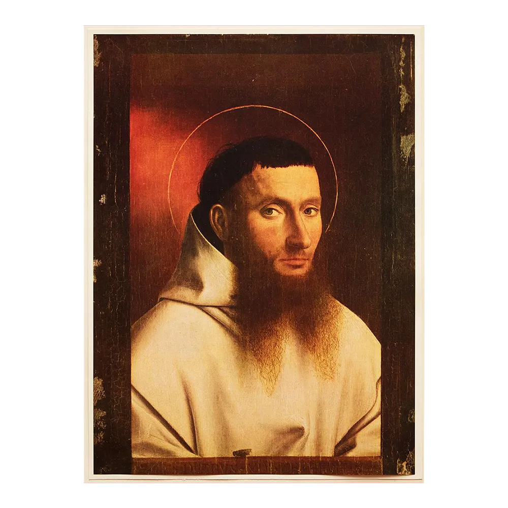 After Petrus Christus Portrait Of Charthusian, Vintage Full Color Print