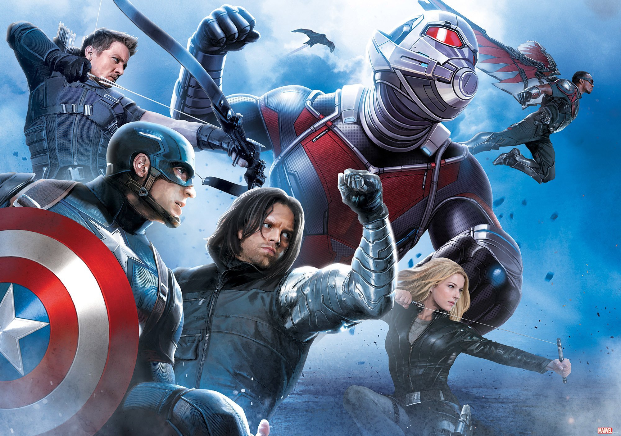 Photo Wallpaper Marvel Civil War Team Avengers Captian America Non Woven Wallpaper, 152, 5 X 104cm Teilig, Amazon.co.uk: DIY & Tools