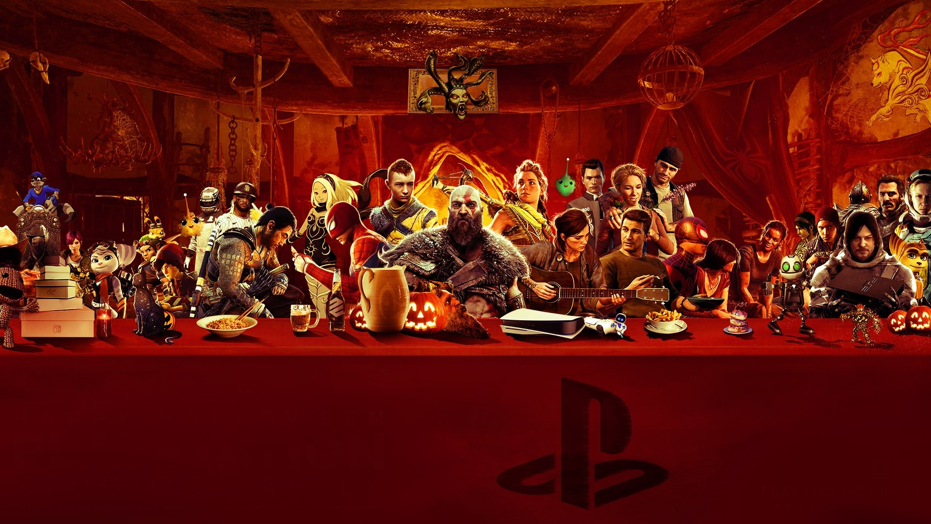 Gaming Legends Unite: PlayStation Icon in Epic HD Wallpaper