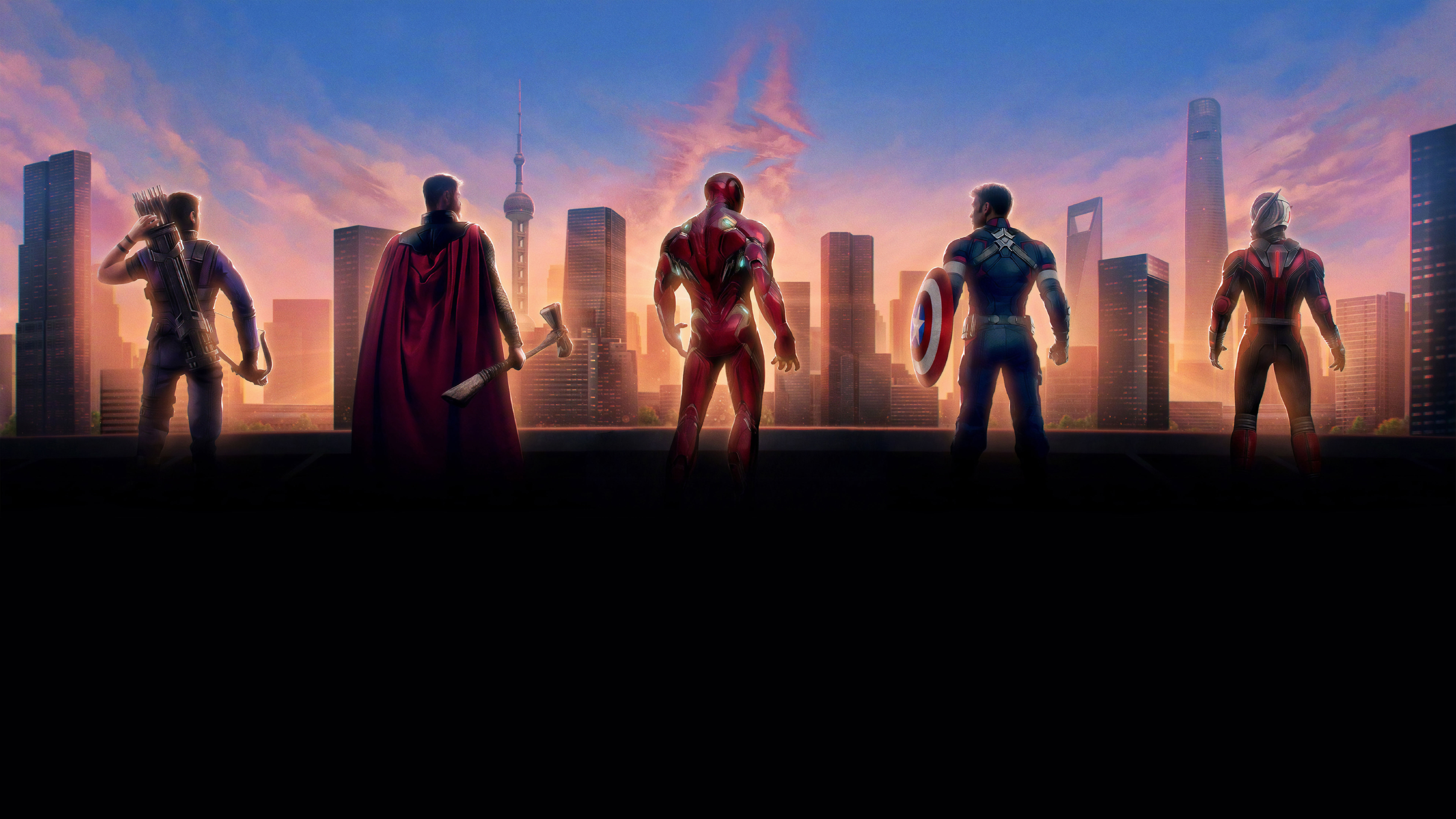 Wallpaper Iron Man, Thor, Captain America, Hulk, Avengers, Background Free Image