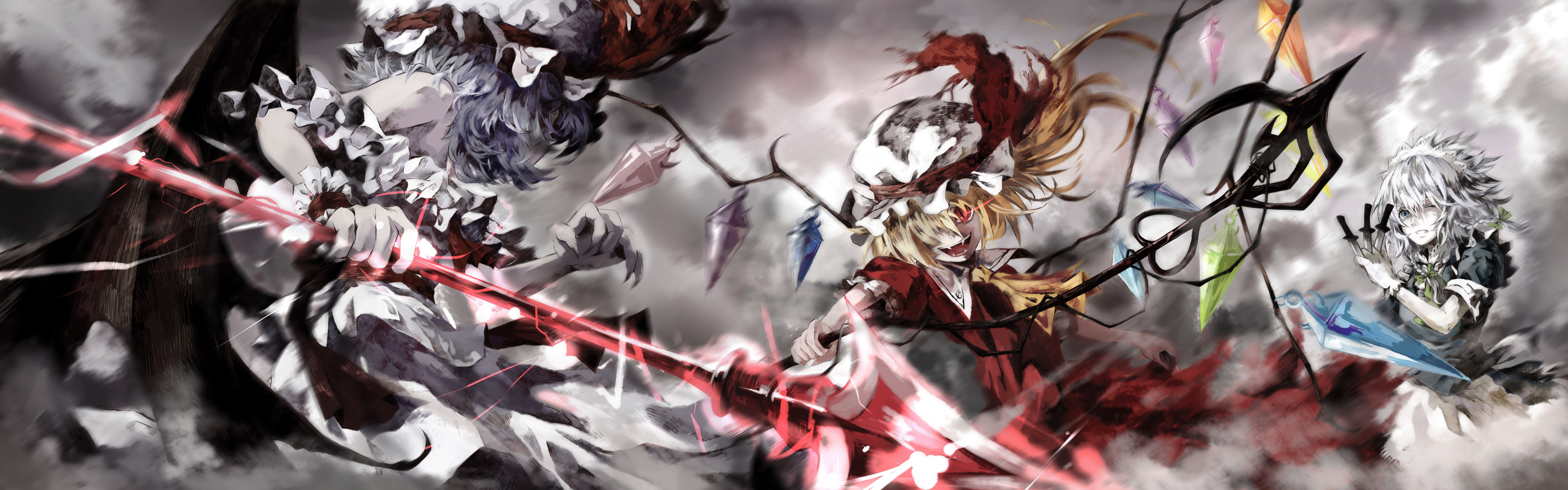 Download Sakuya Izayoi Flandre Scarlet Remilia Scarlet Anime Touhou Art