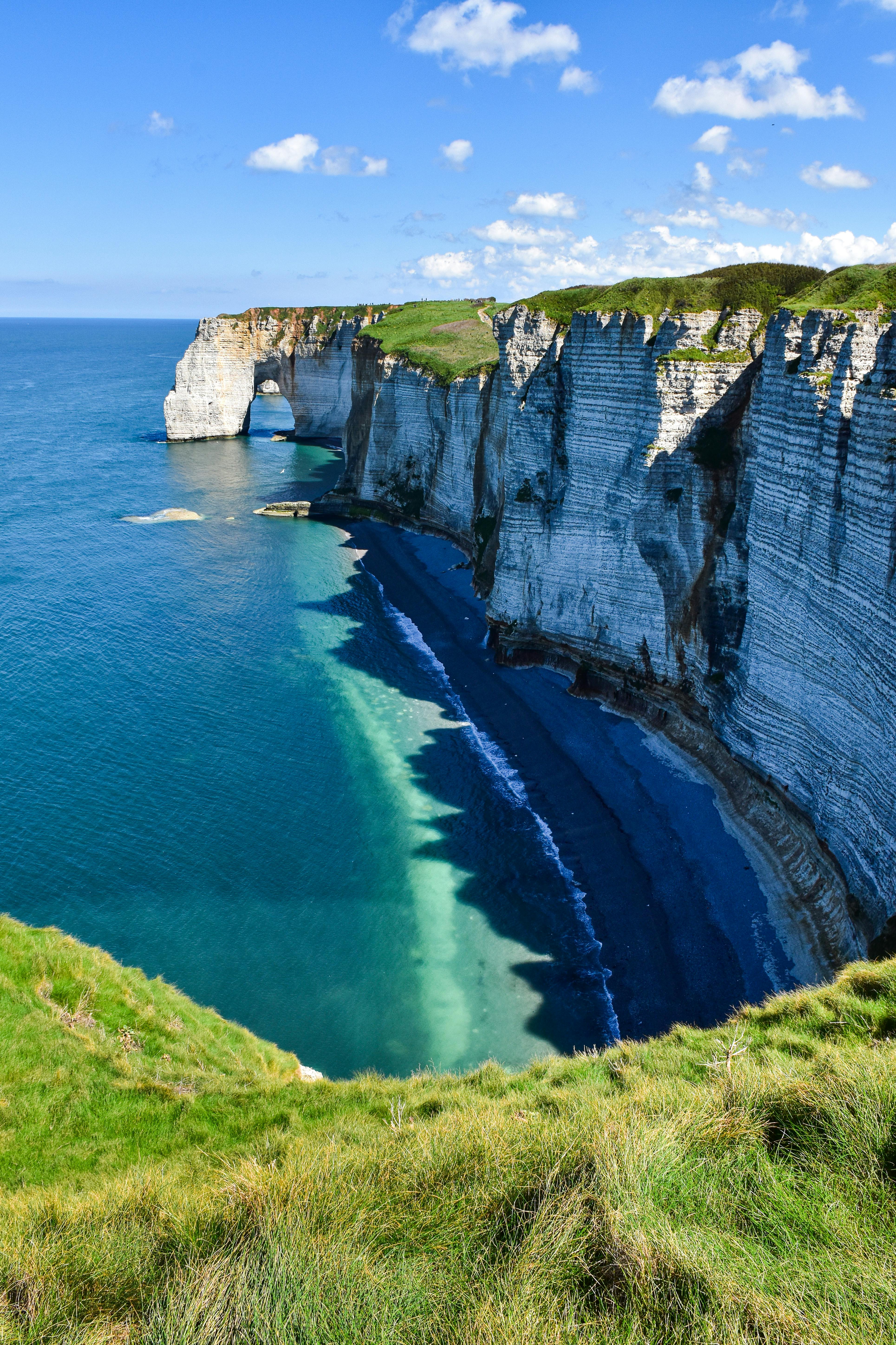 Natural Arch and the Cliffs on the Seashore of Normandy, France · Free