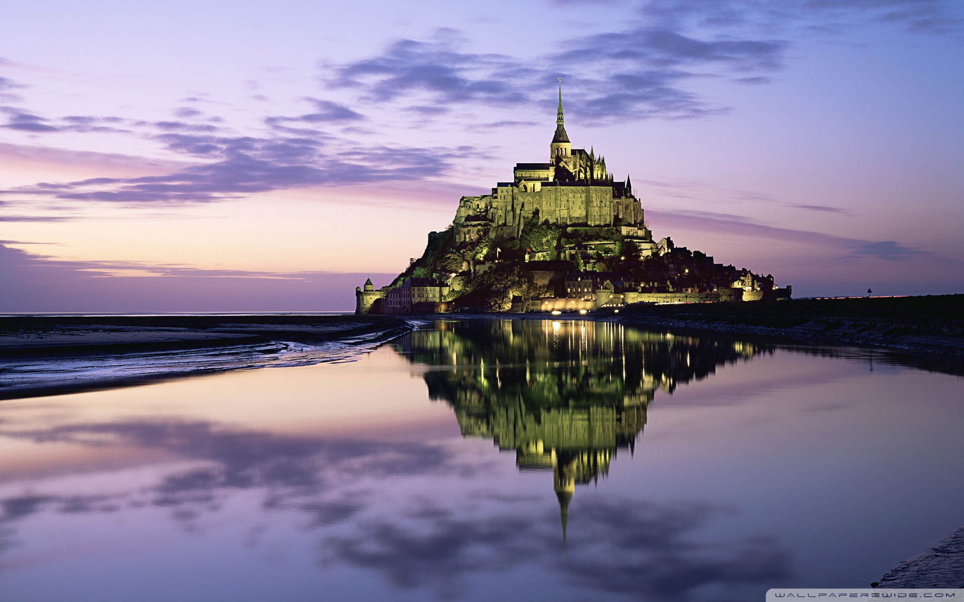 Mont Saint Michel, Normandy, France 4K UHD Wallpaper For UltraHD Desktop And TV, Widescreen And UltraWide Display