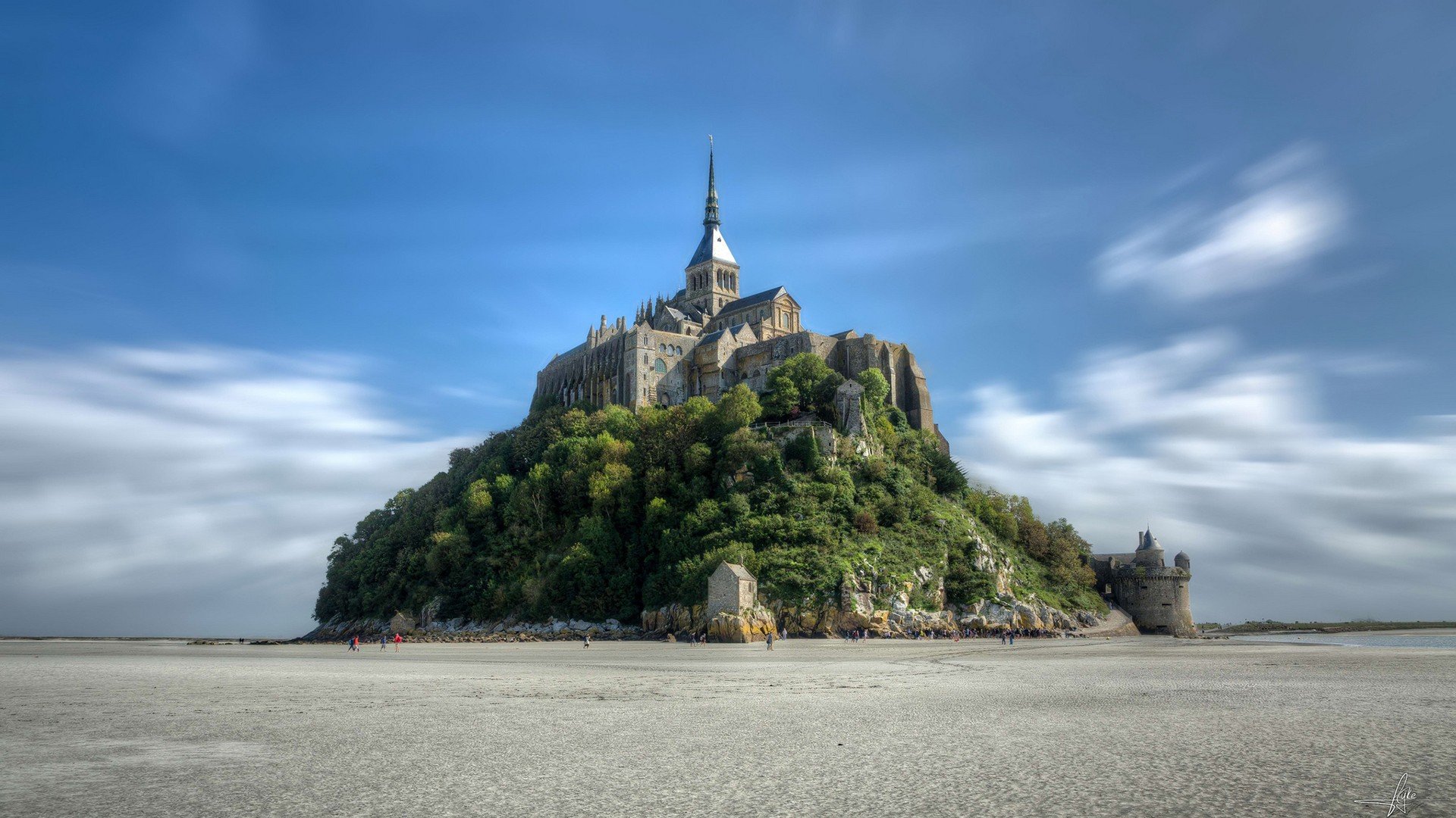 clouds, Landscapes, Normandy, France, Mont, Saint michel, Monastery Wallpaper HD / Desktop and Mobile Background