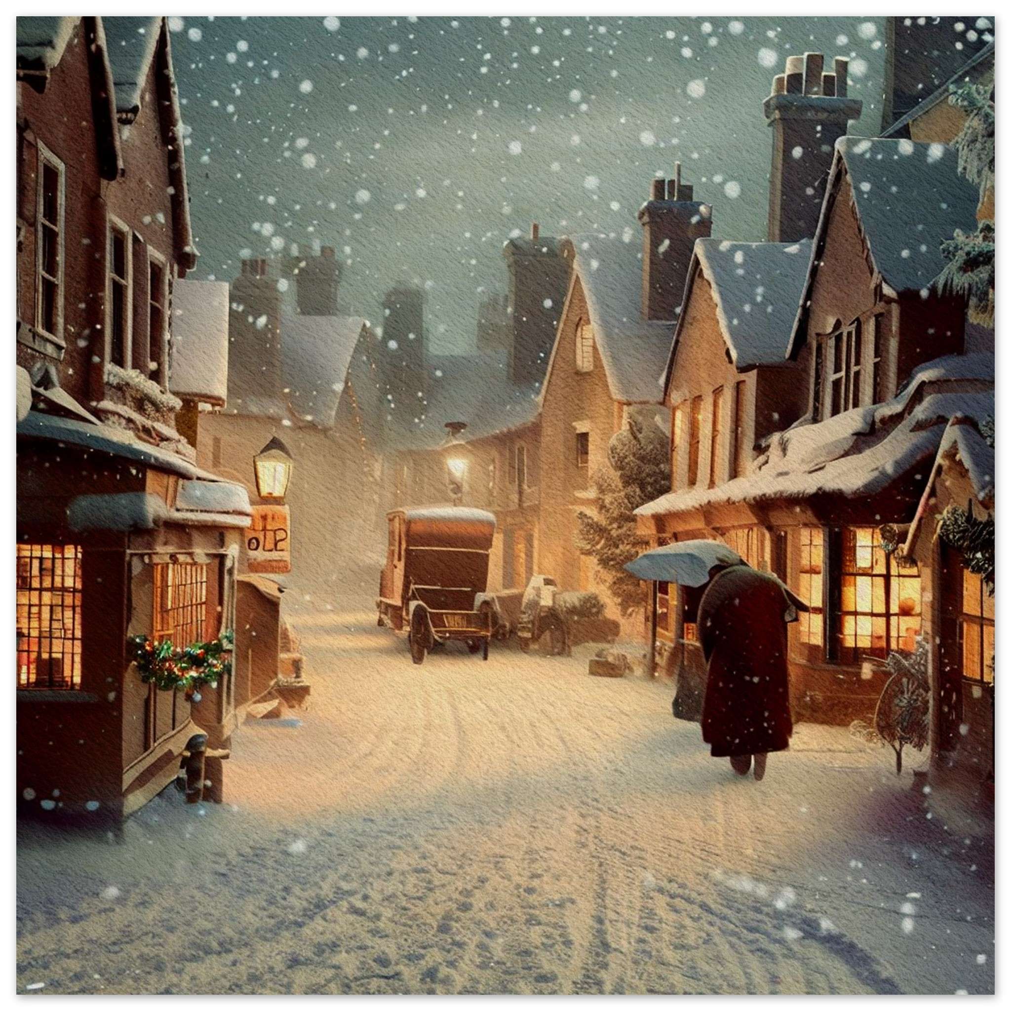 Vintage Winter London Prints (Going Home)