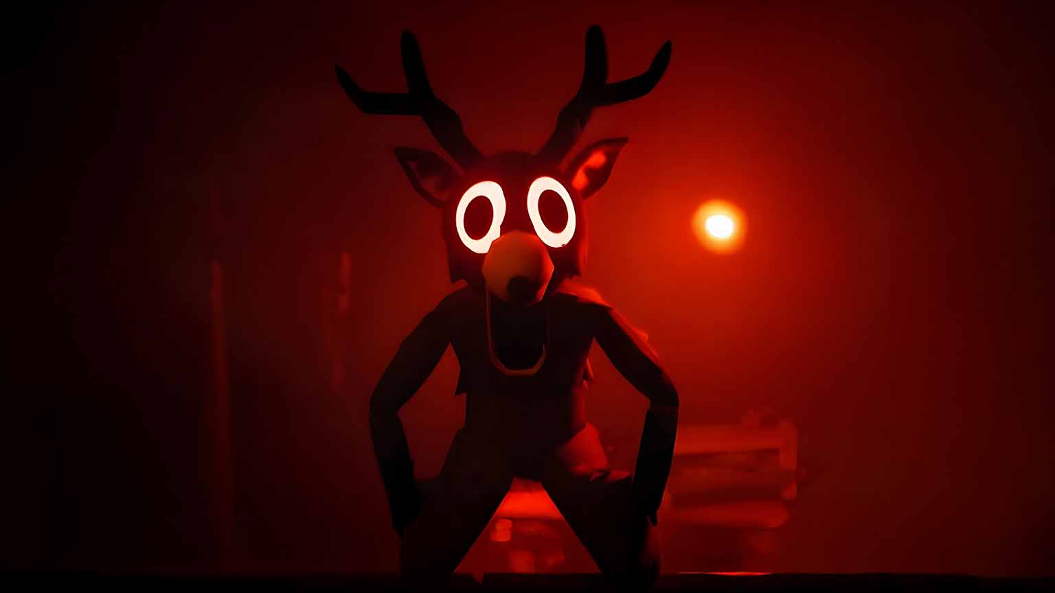 Nights in the Forest The Deer Red Horror Desktop Wallpaper