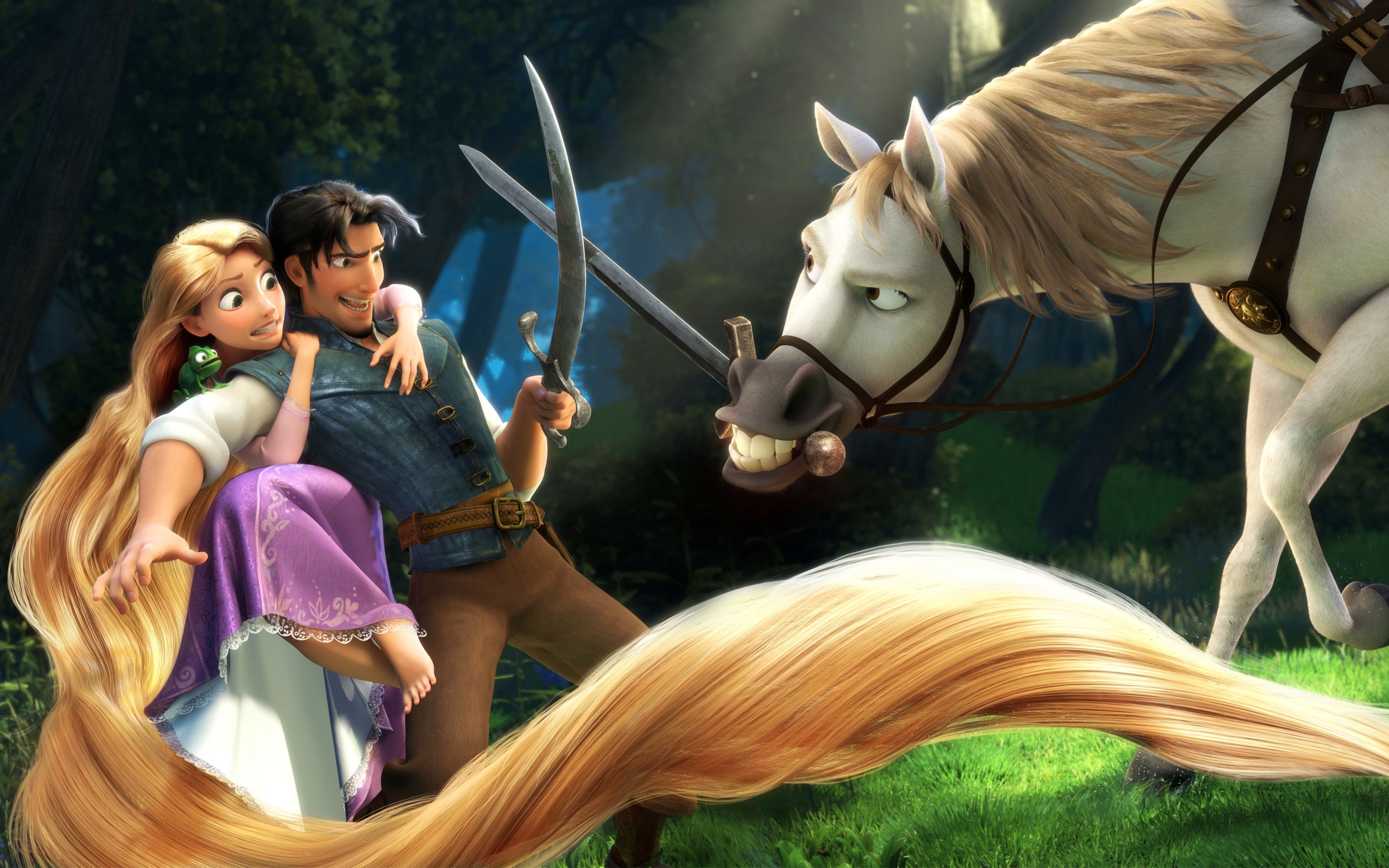Rapunzel & Flynn in Tangled Wallpaper