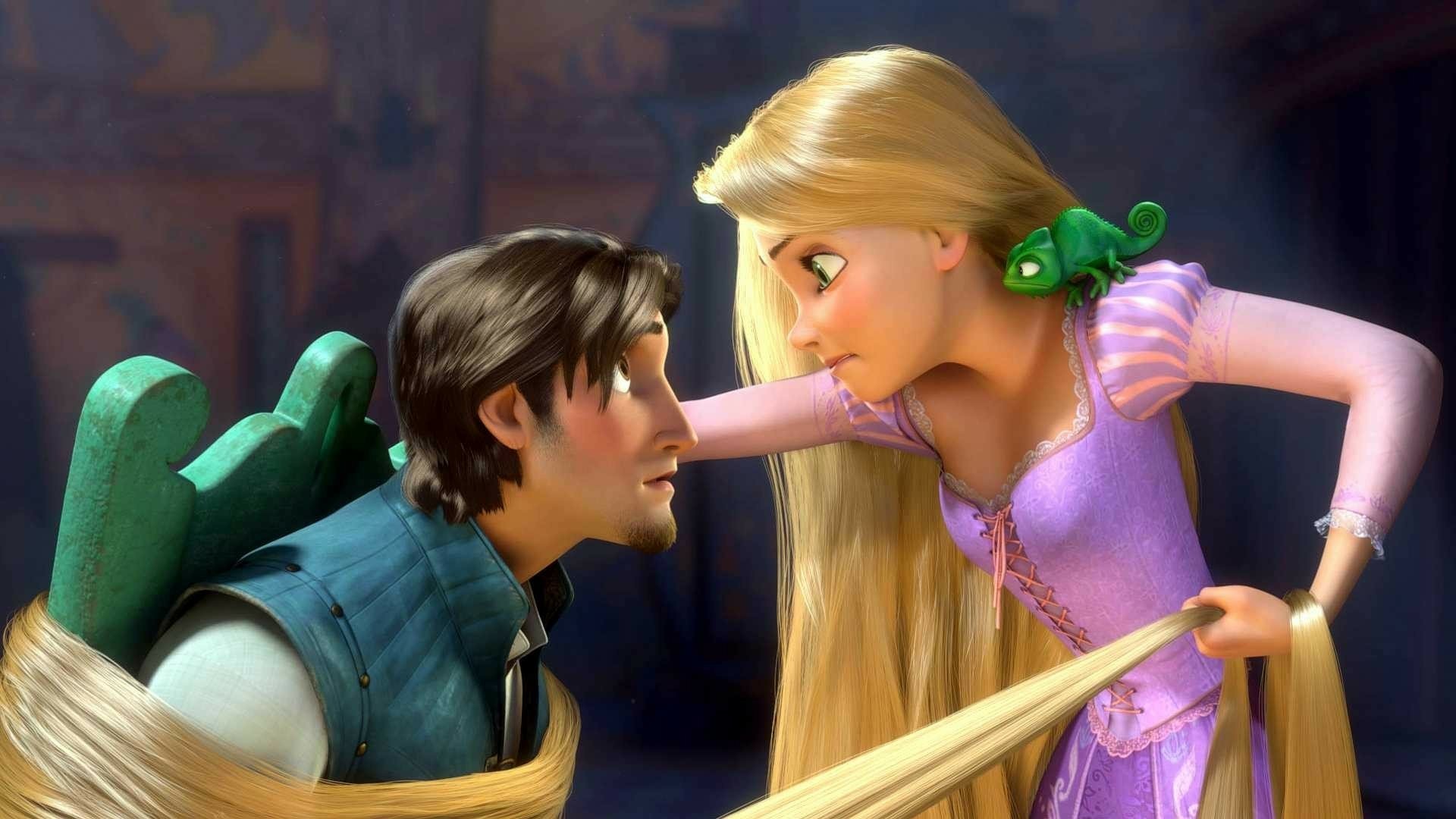 Tangled HD Wallpaper: Rapunzel's Bold Encounter in the Tower