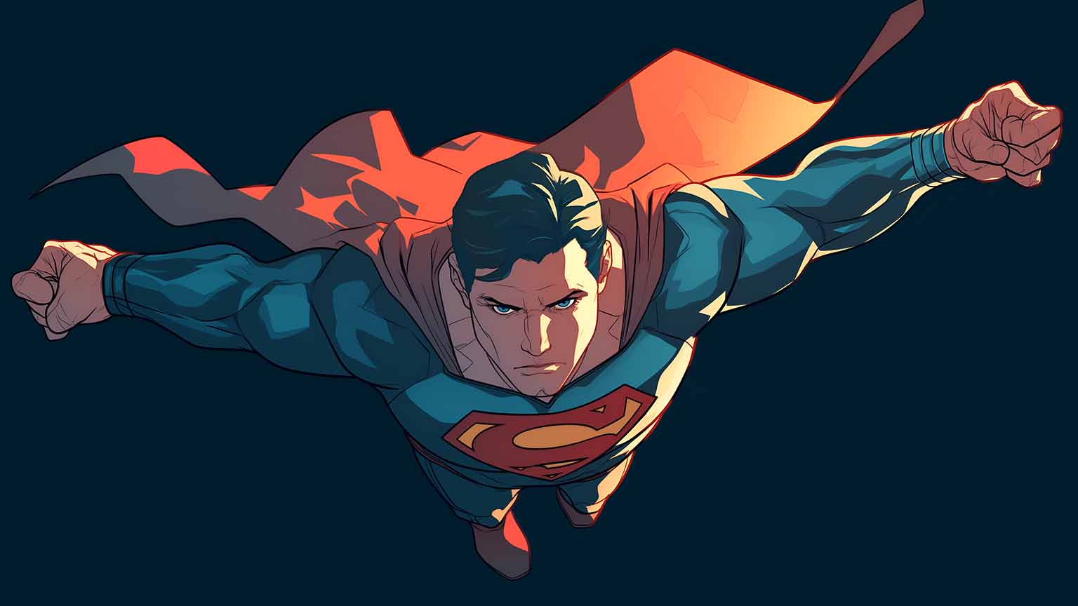 Free DC Comics Superman Flying Straight Ahead Wallpaper 4K