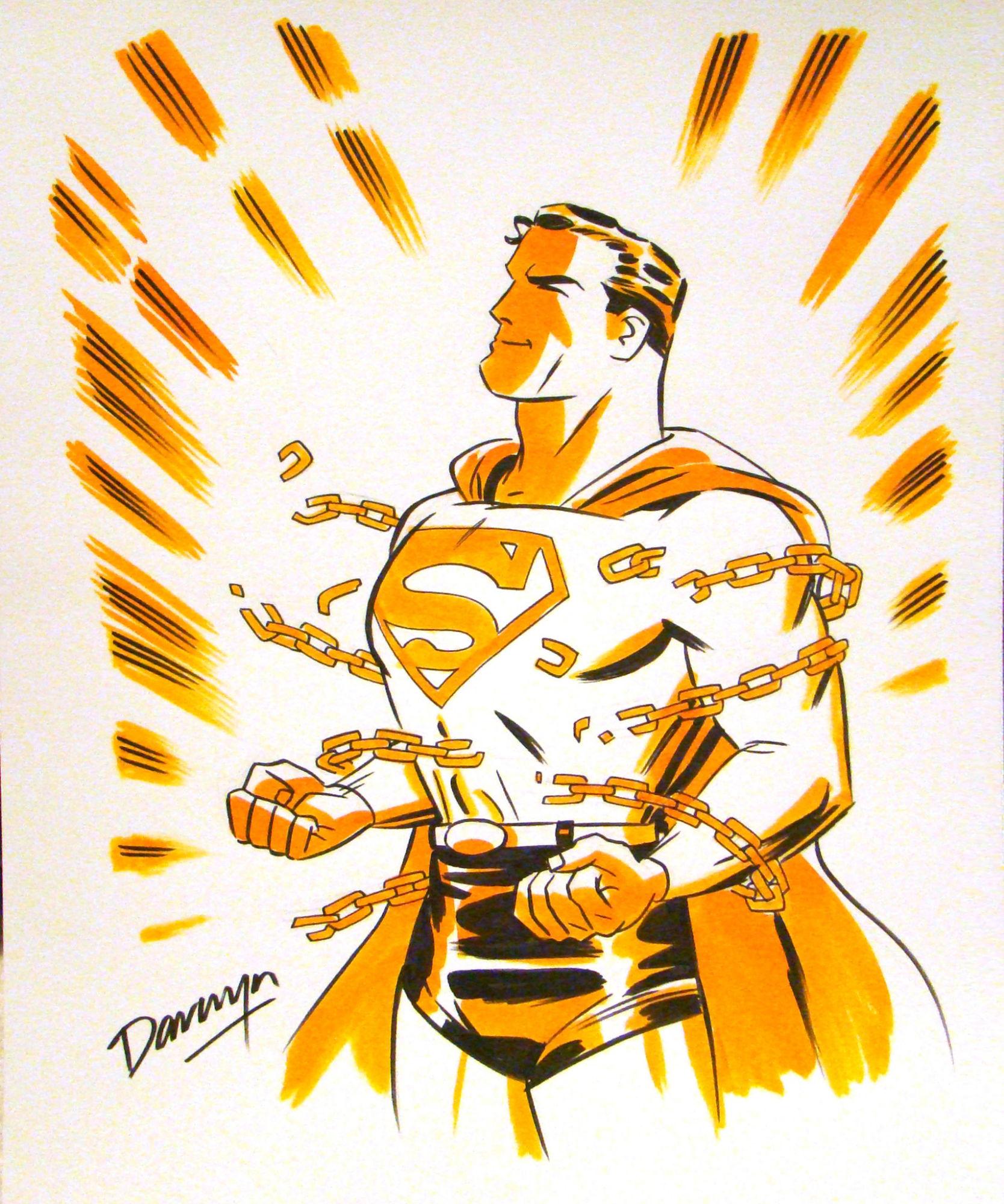 darwyn cooke superman commission, in brett feschuk's sold or traded Comic Art Gallery Room