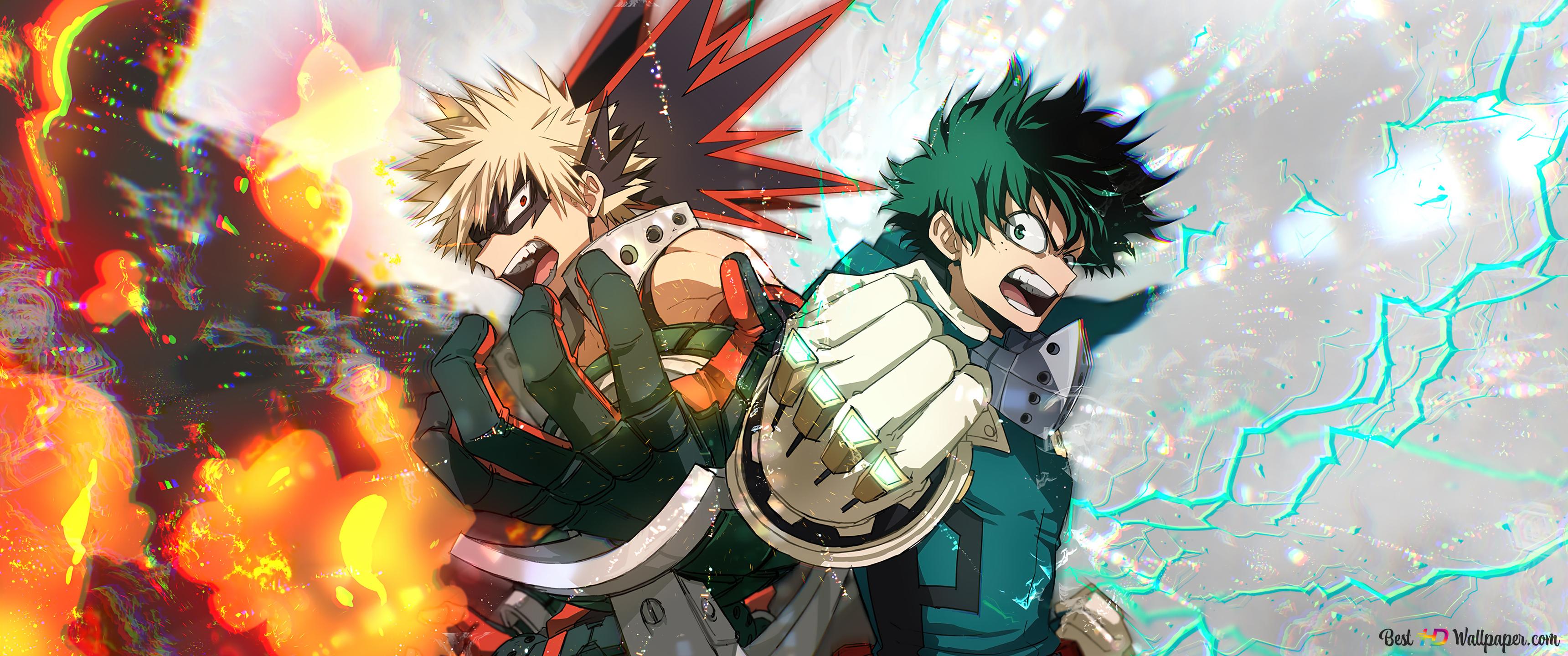 Deku Anime Watch Heroes Rising Online My Hero Academia 'Katsuki Bakugo Izuku Midoriya' 4K Wallpaper