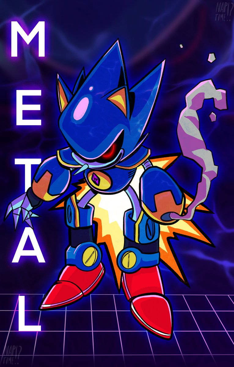 Download Metal Sonic Cool Fiery Art Wallpaper