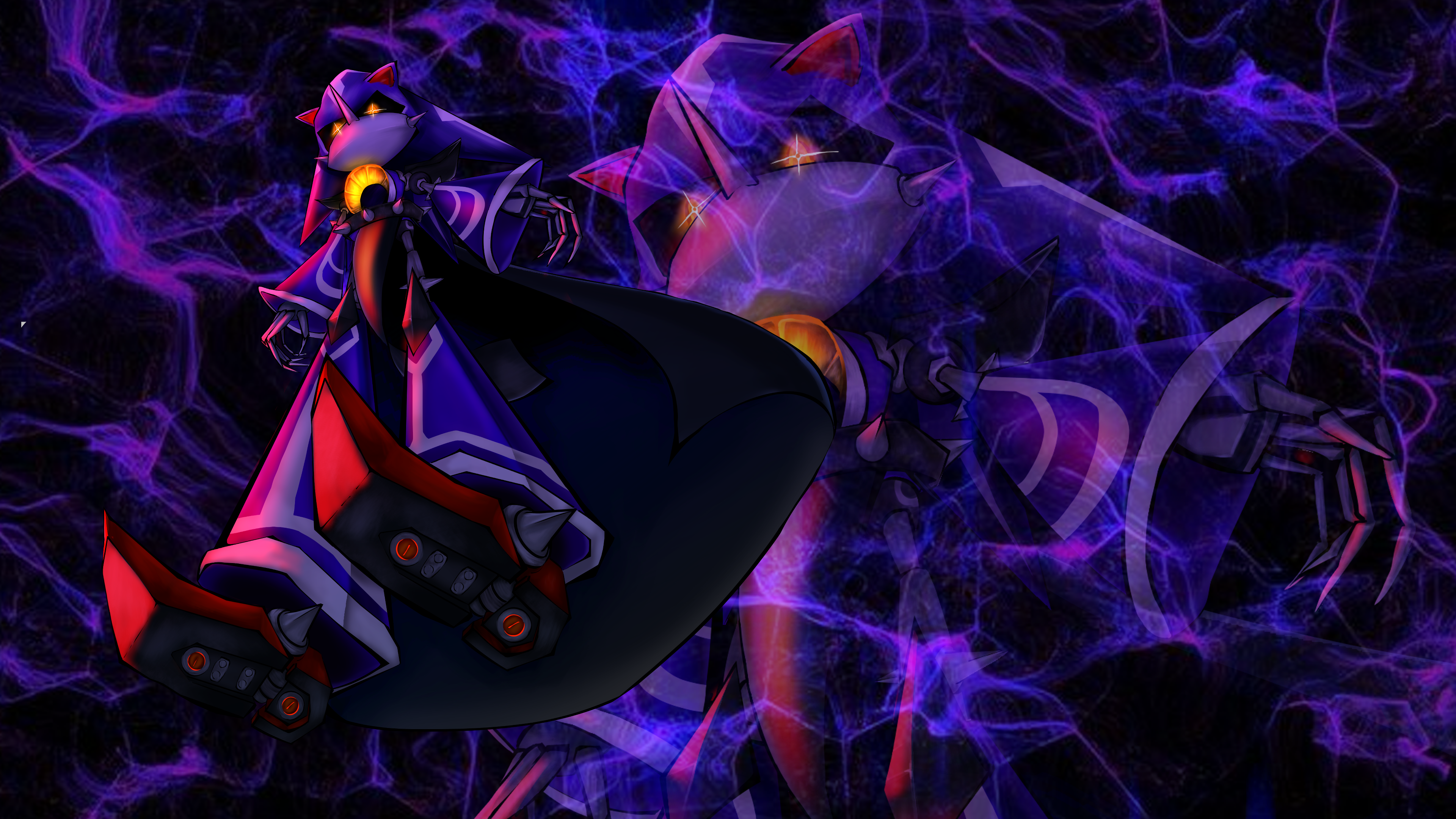 A Neo metal sonic wallpaper I made for My friends birthday :3