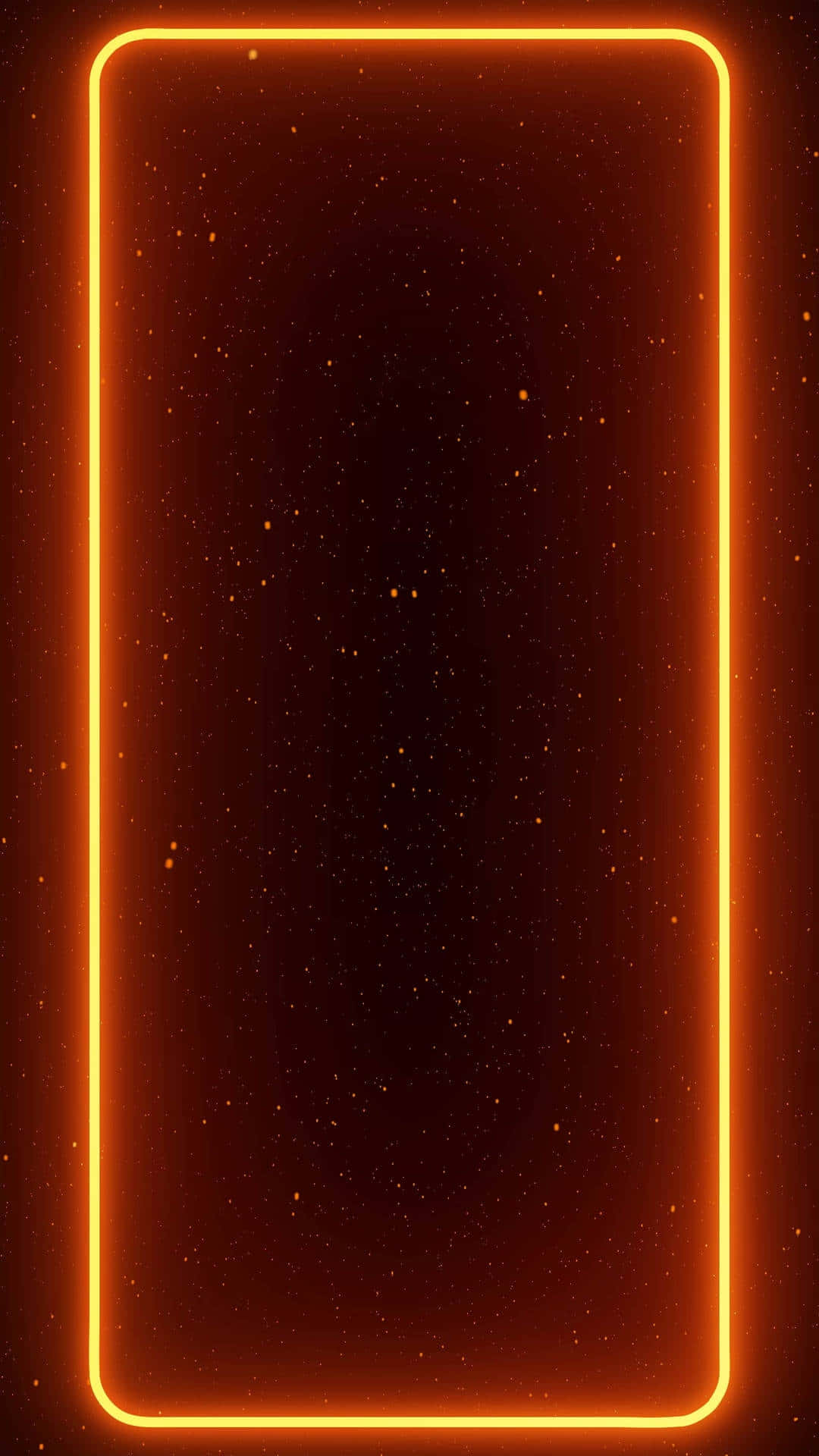 Download Glowing Orange Neon Frame Wallpaper
